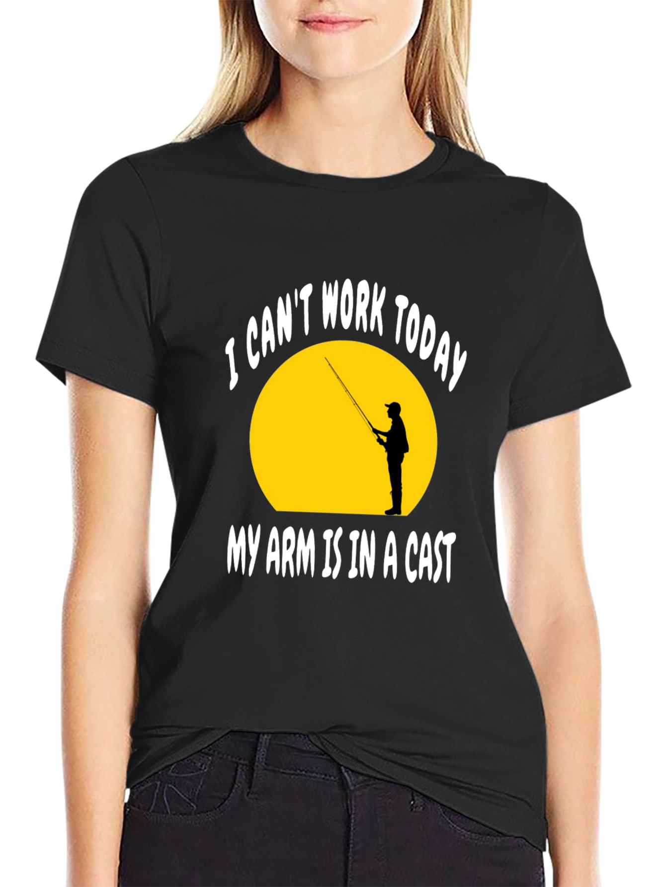 Funny Fishing T-Shirt - My Arm Is In A Cast