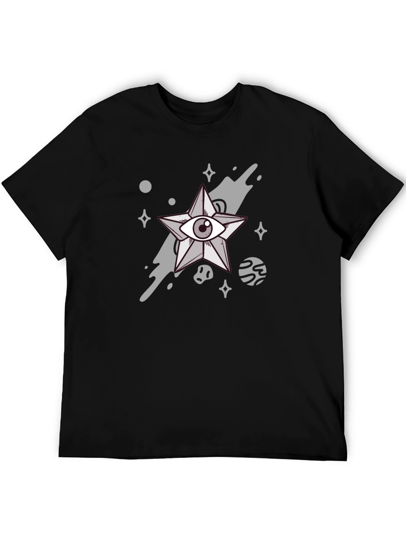 Cosmic Eye Star Graphic Black Tee