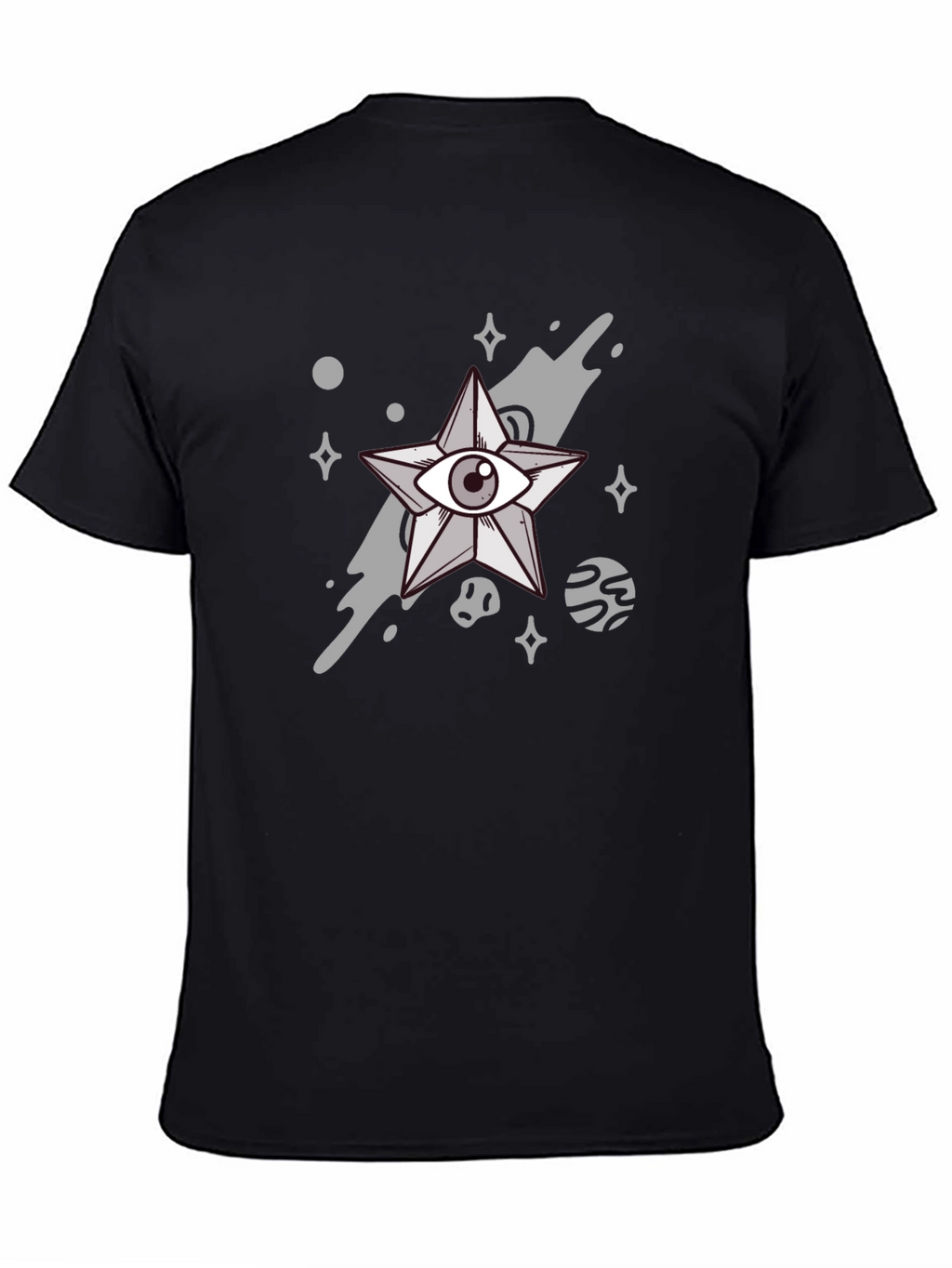 Cosmic Eye Star Graphic Black Tee