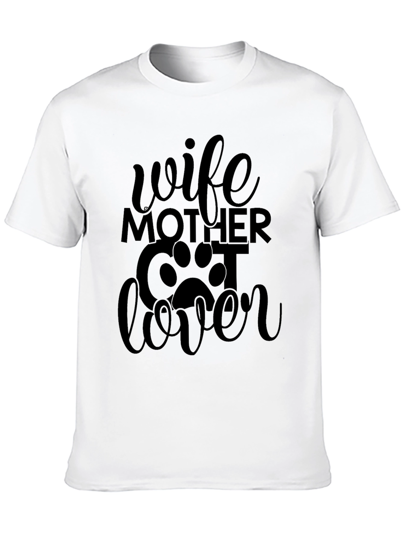 Wife Mother Cat Lover Graphic T-Shirt