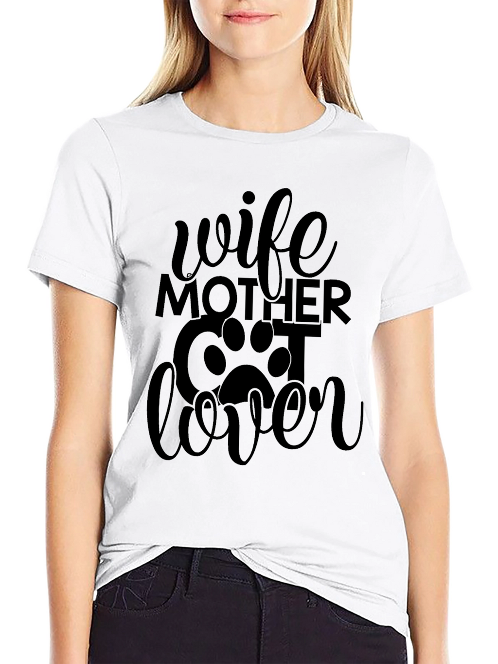 Wife Mother Cat Lover Graphic T-Shirt