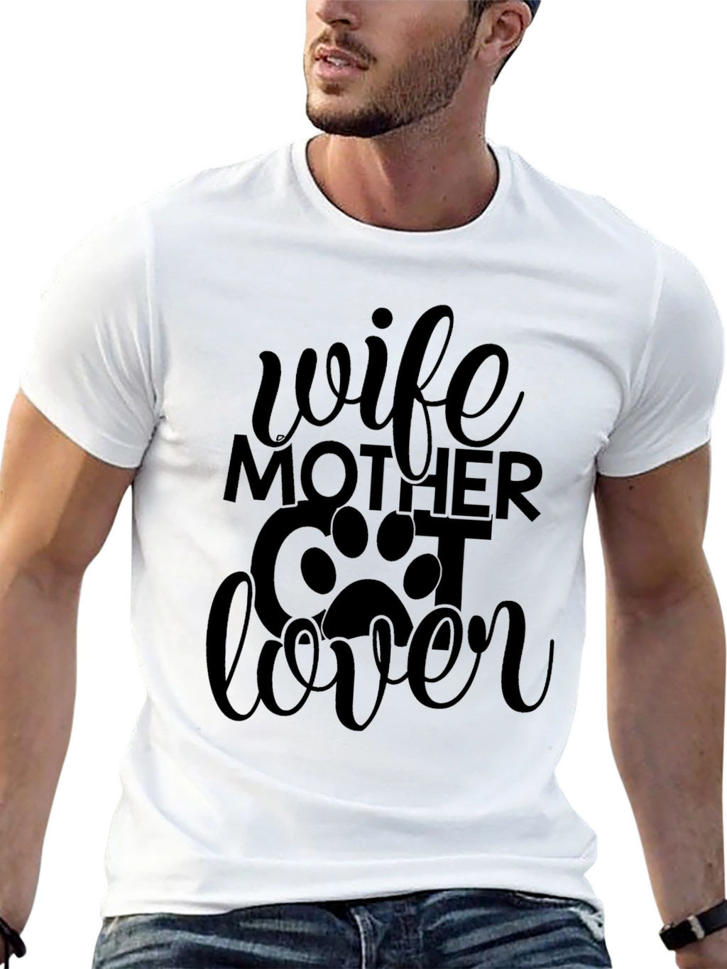 Wife Mother Cat Lover Graphic T-Shirt
