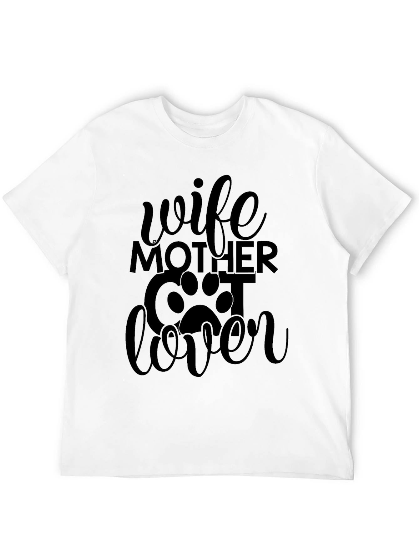 Wife Mother Cat Lover Graphic T-Shirt