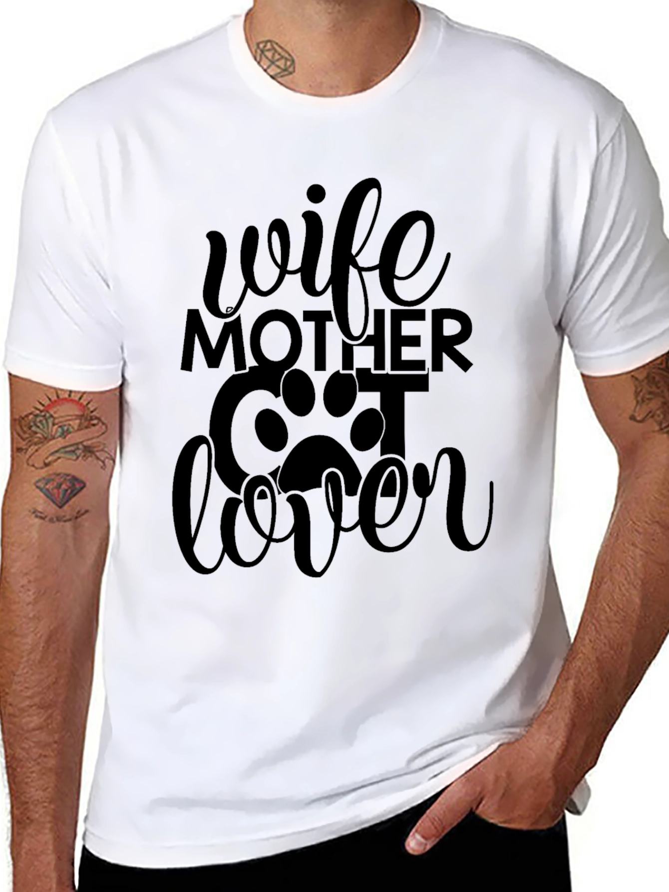 Wife Mother Cat Lover Graphic T-Shirt