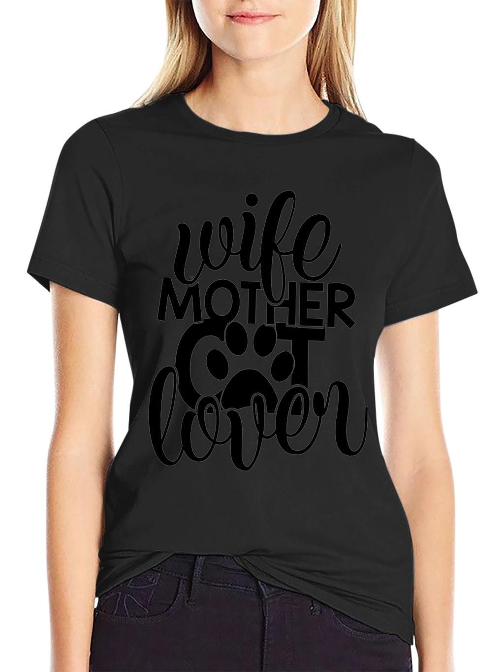 Wife Mother Cat Lover Graphic T-Shirt