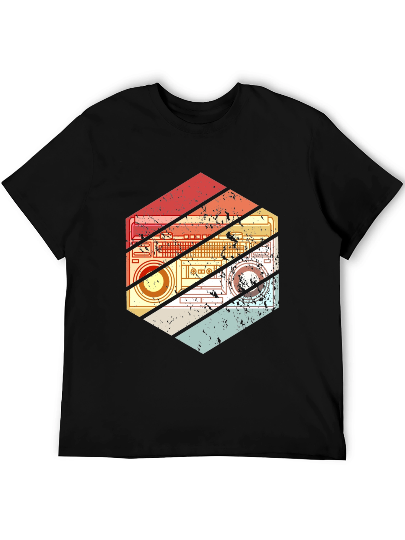 Retro Boombox Graphic Tee - Vintage Style T-Shirt