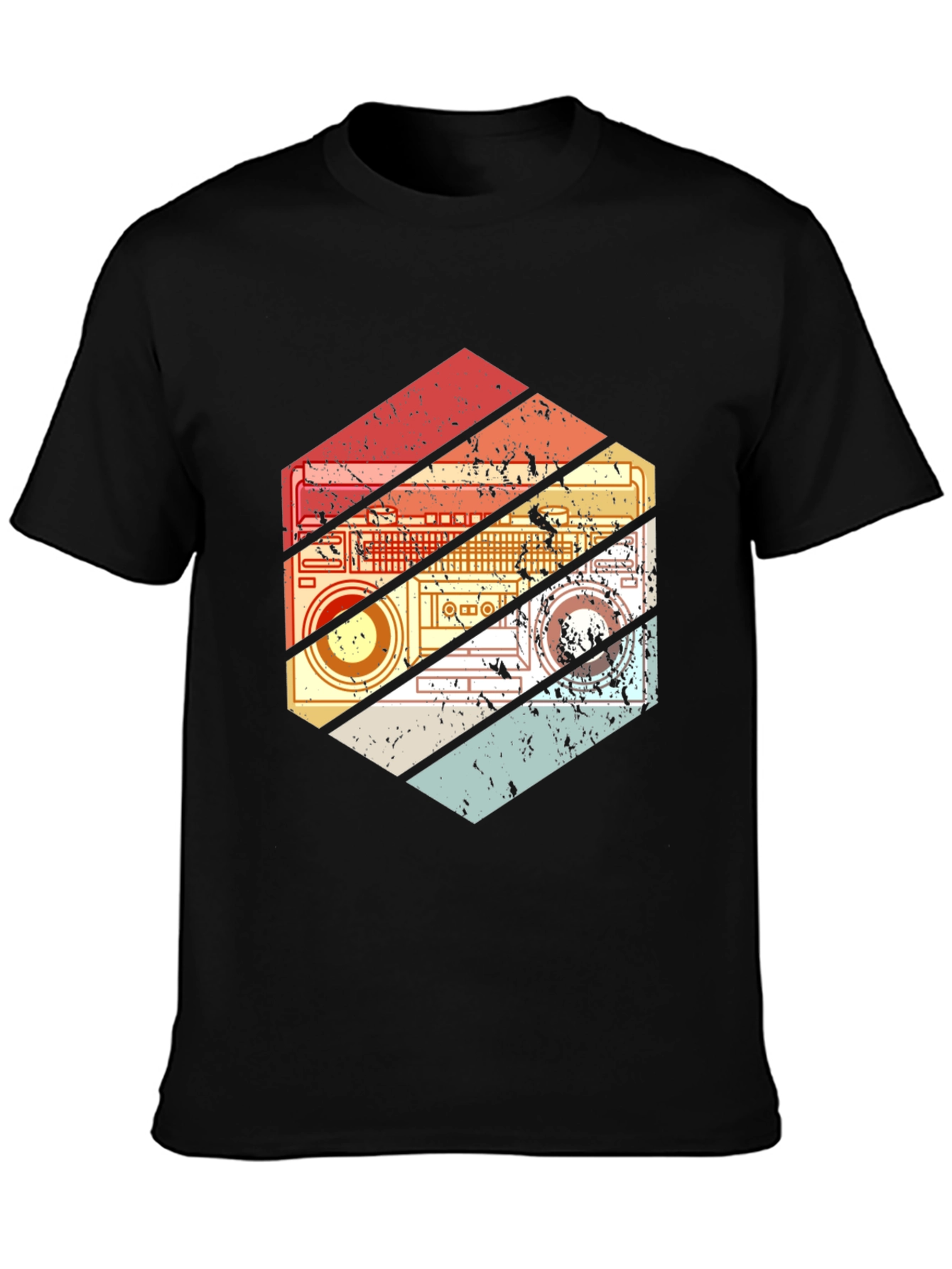Retro Boombox Graphic Tee - Vintage Style T-Shirt