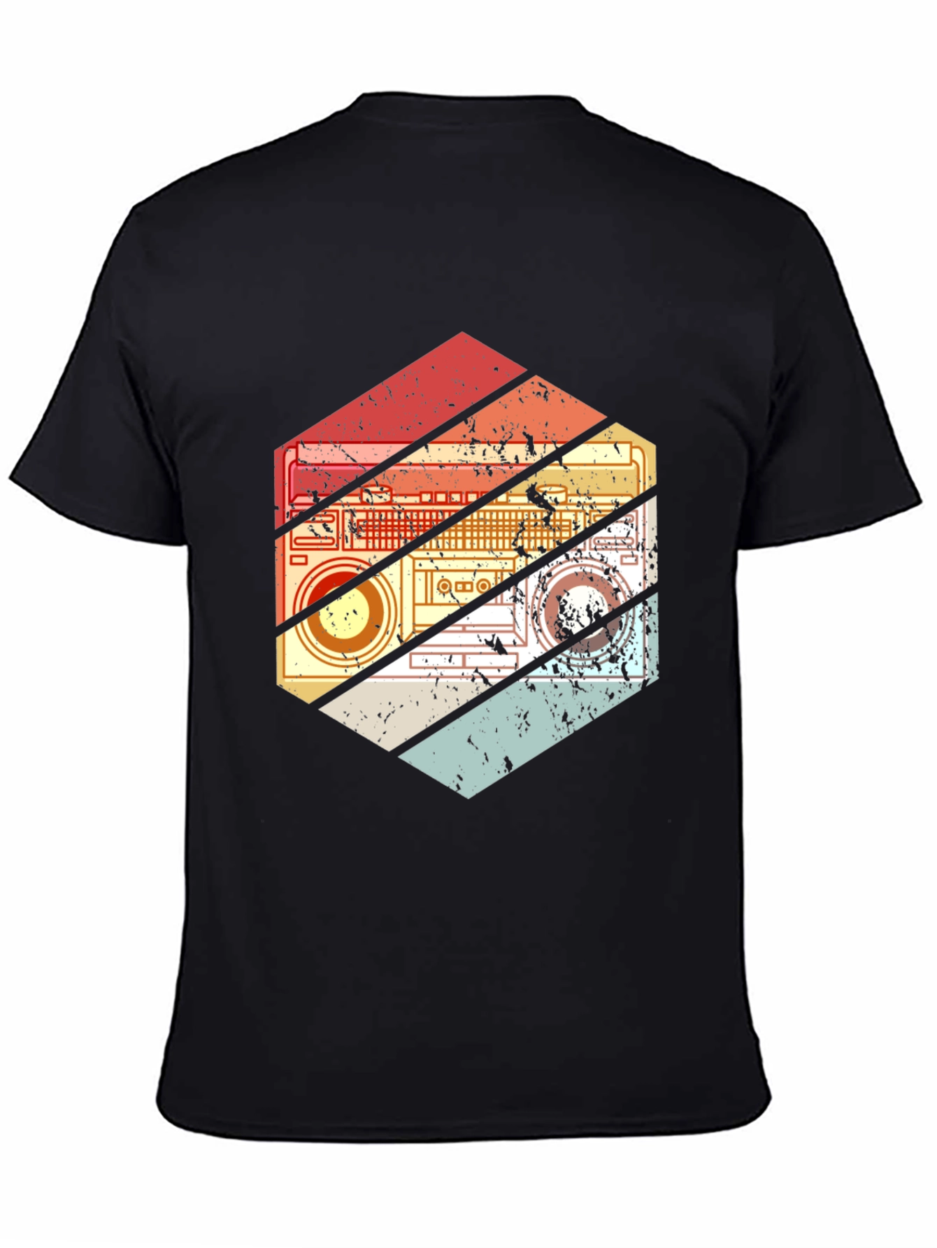 Retro Boombox Graphic Tee - Vintage Style T-Shirt