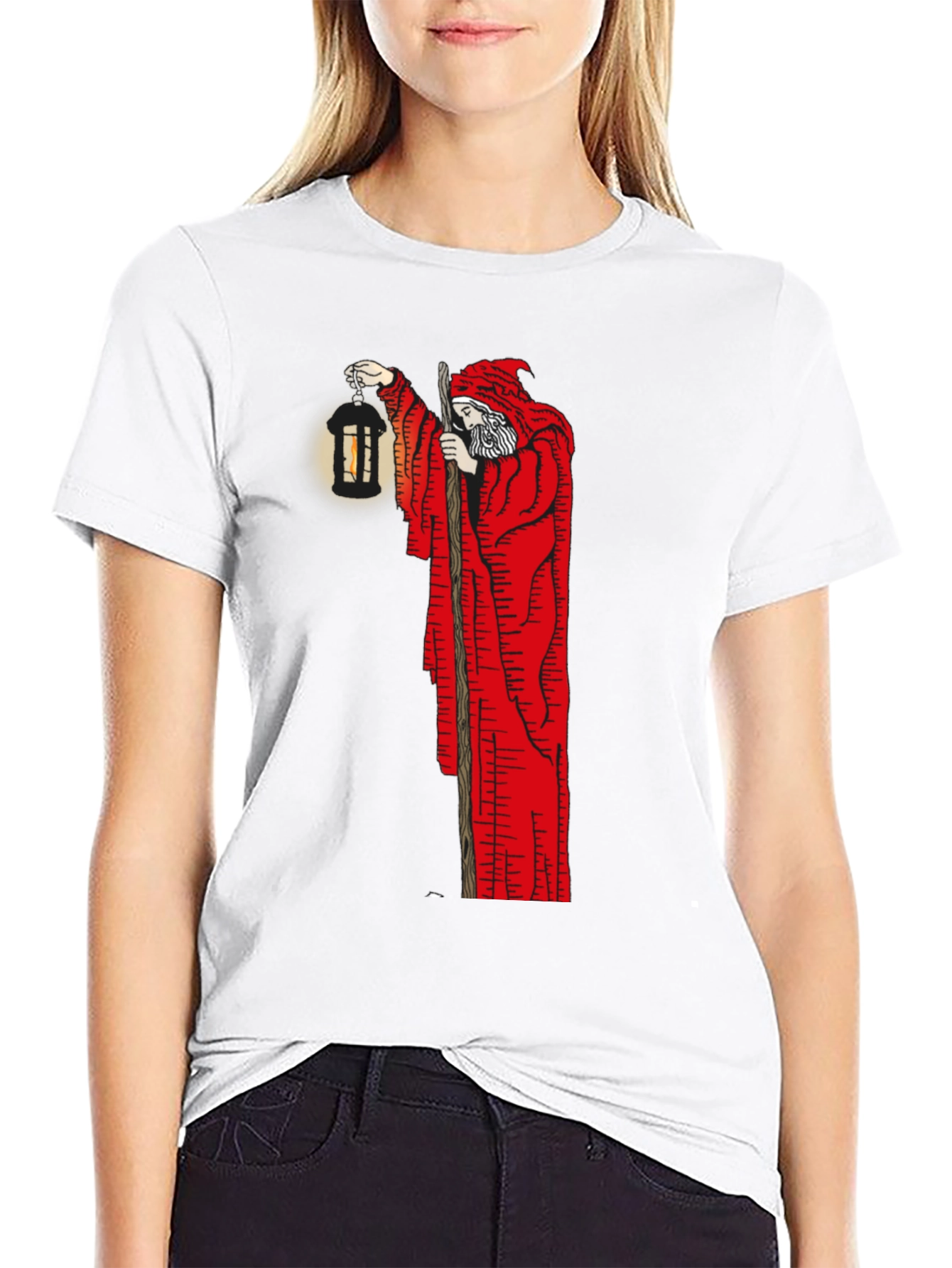 Wizard Lantern Graphic Tee - Black Cotton Blend