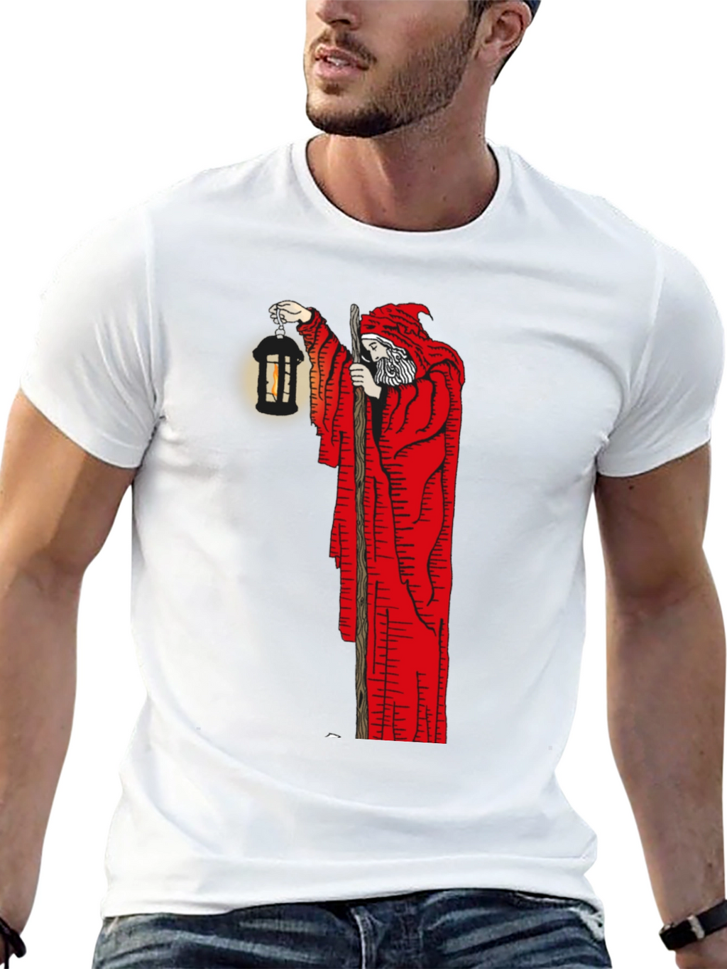 Wizard Lantern Graphic Tee - Black Cotton Blend