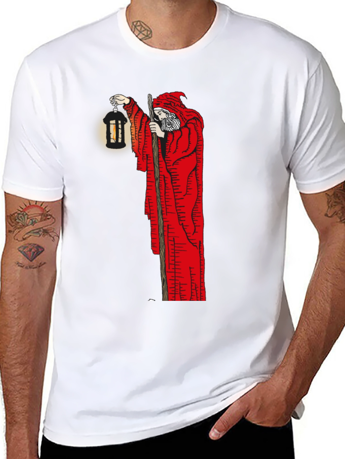 Wizard Lantern Graphic Tee - Black Cotton Blend