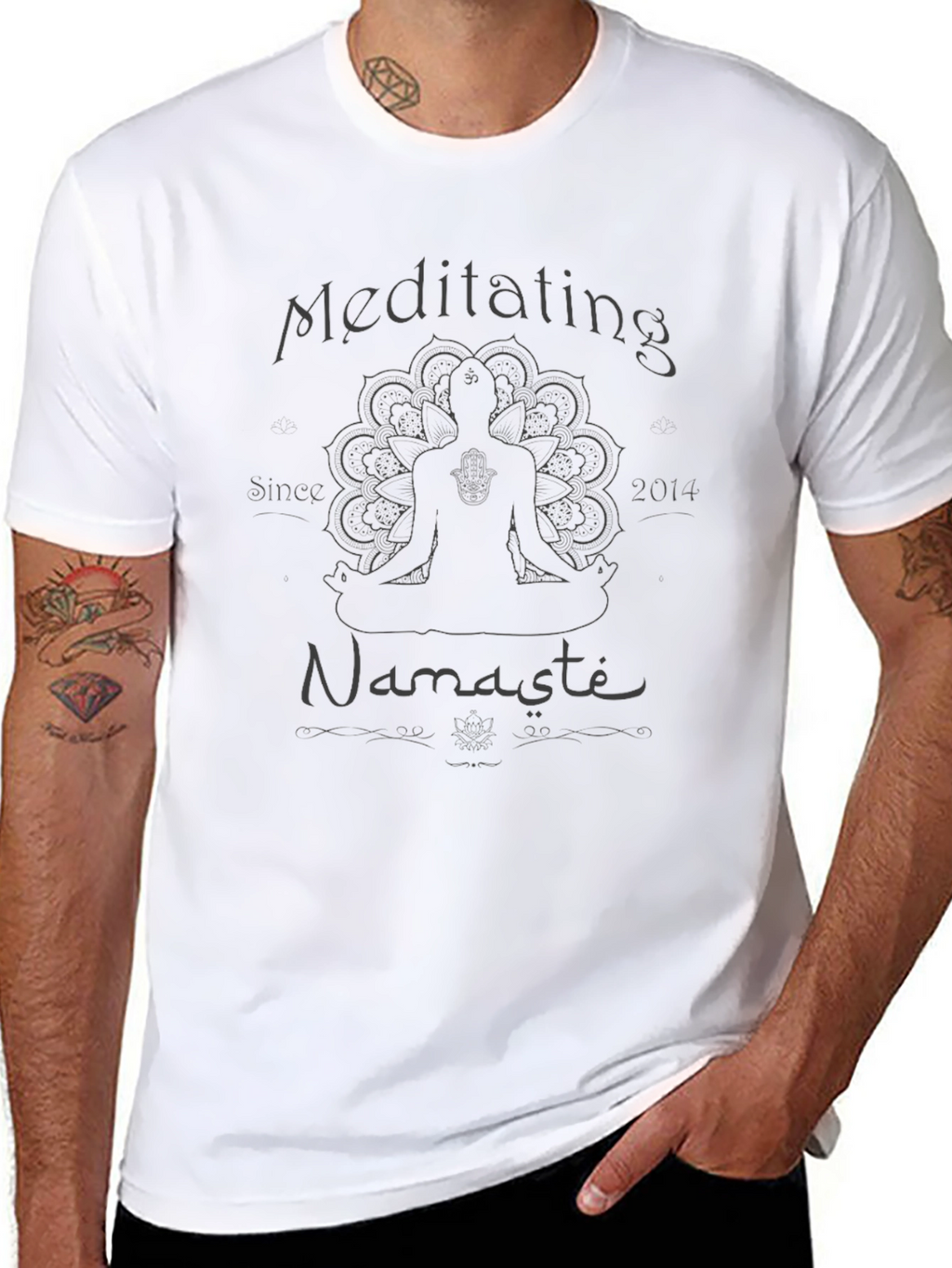 Meditating Namaste Tee - Yoga Inspired Design