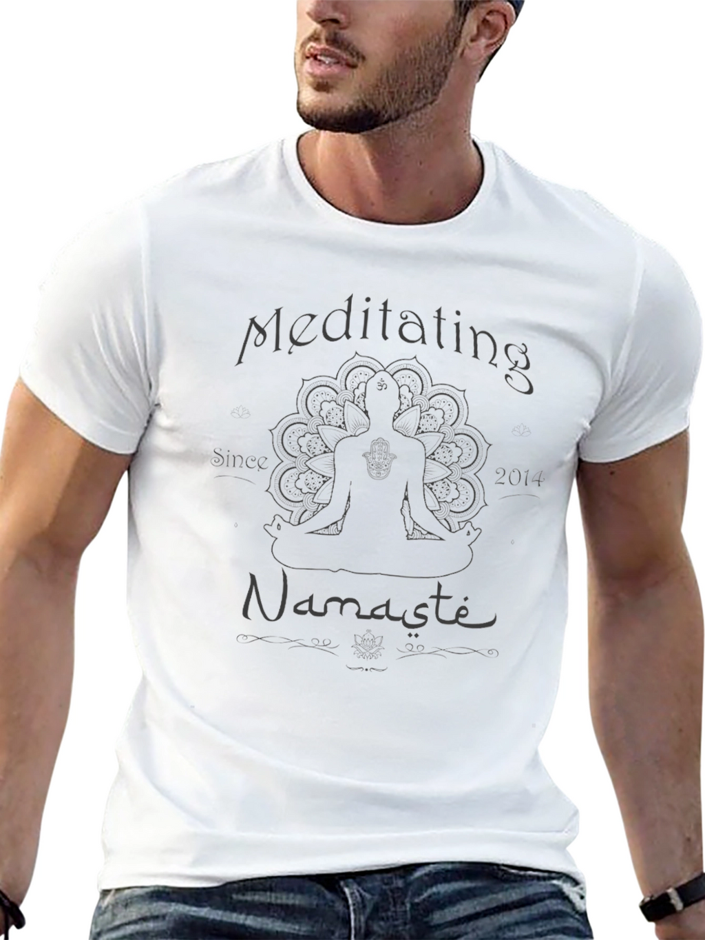 Meditating Namaste Tee - Yoga Inspired Design