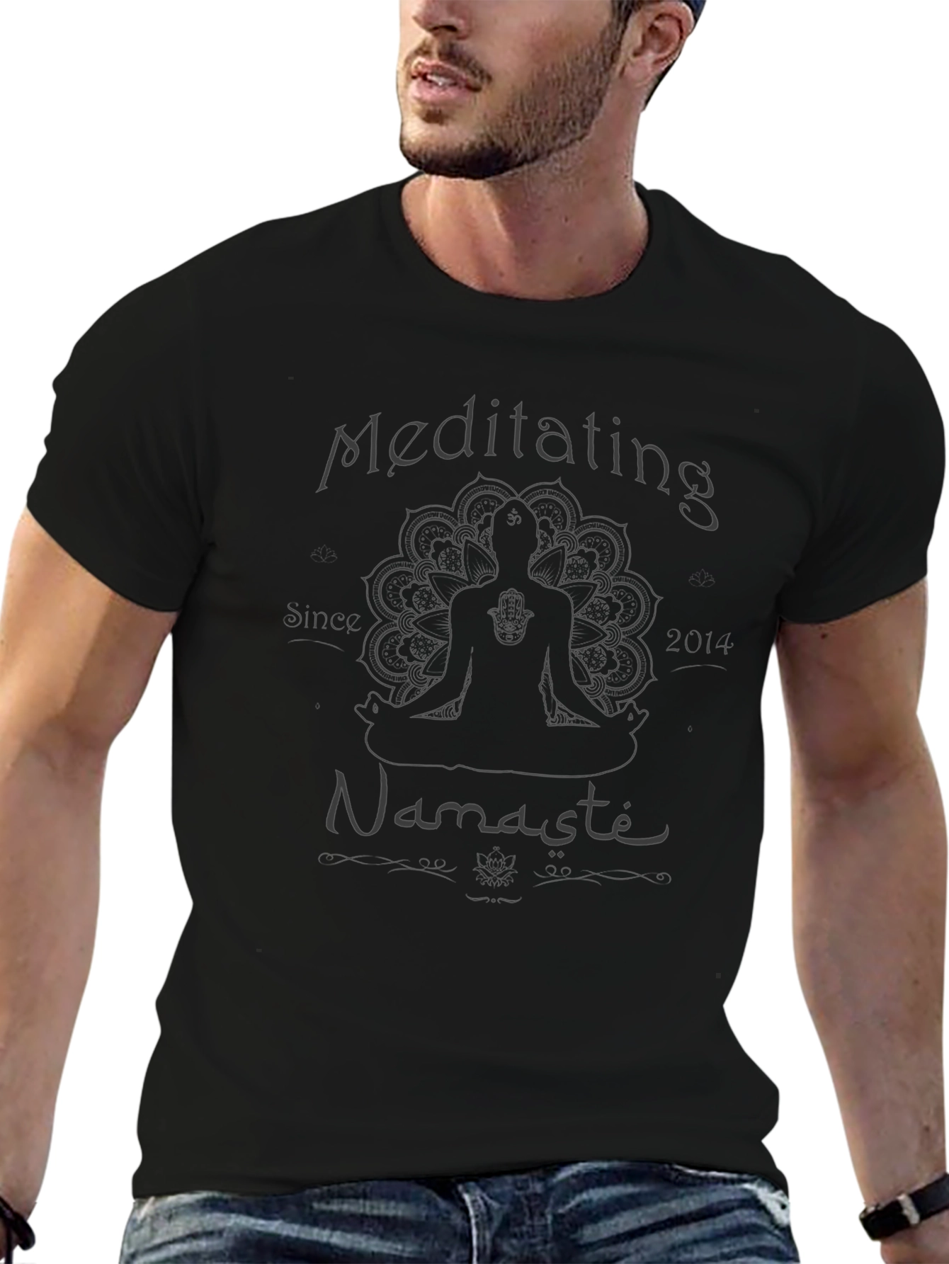 Meditating Namaste Tee - Yoga Inspired Design