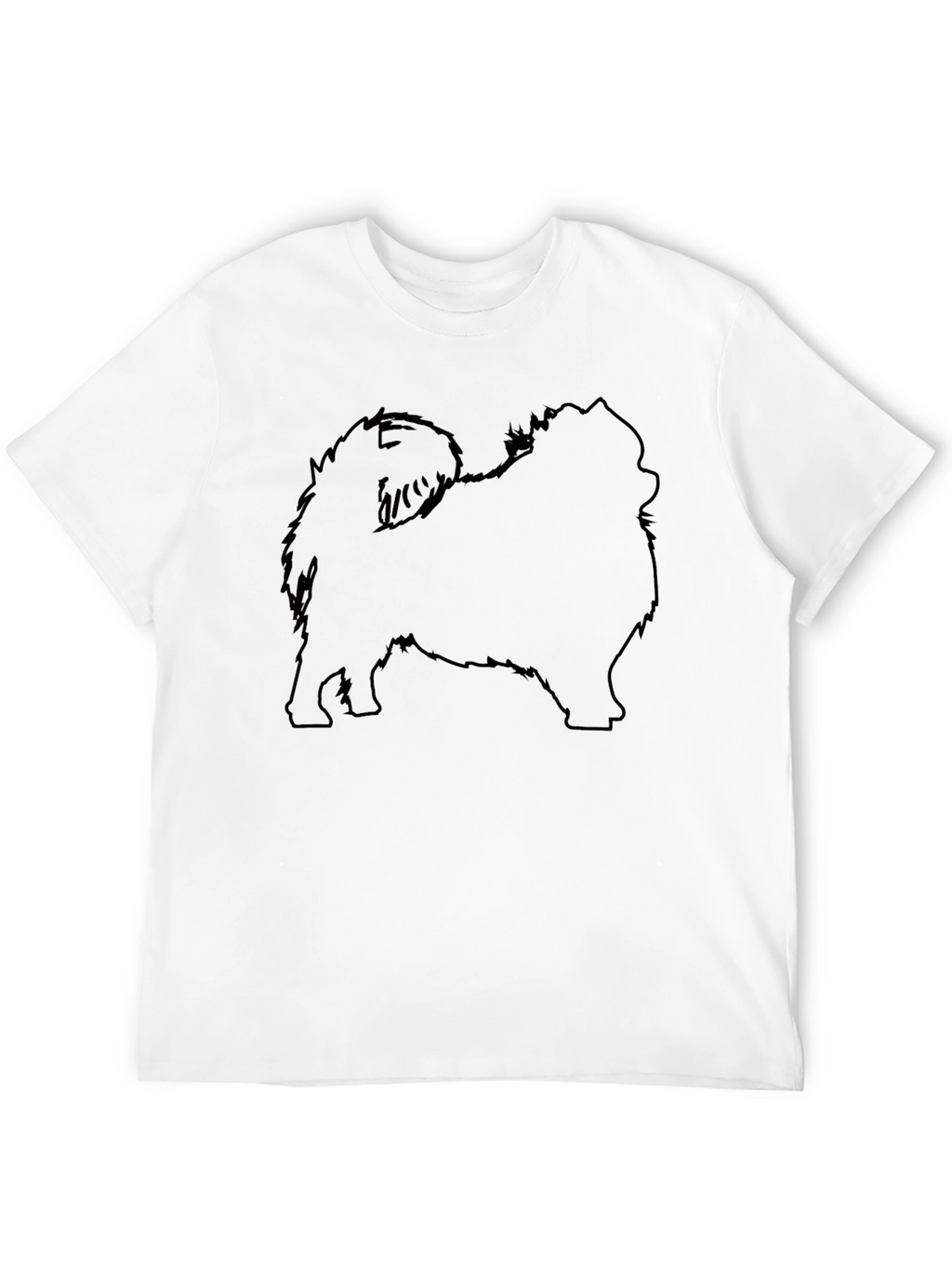 Pomeranian Silhouette Black T-Shirt