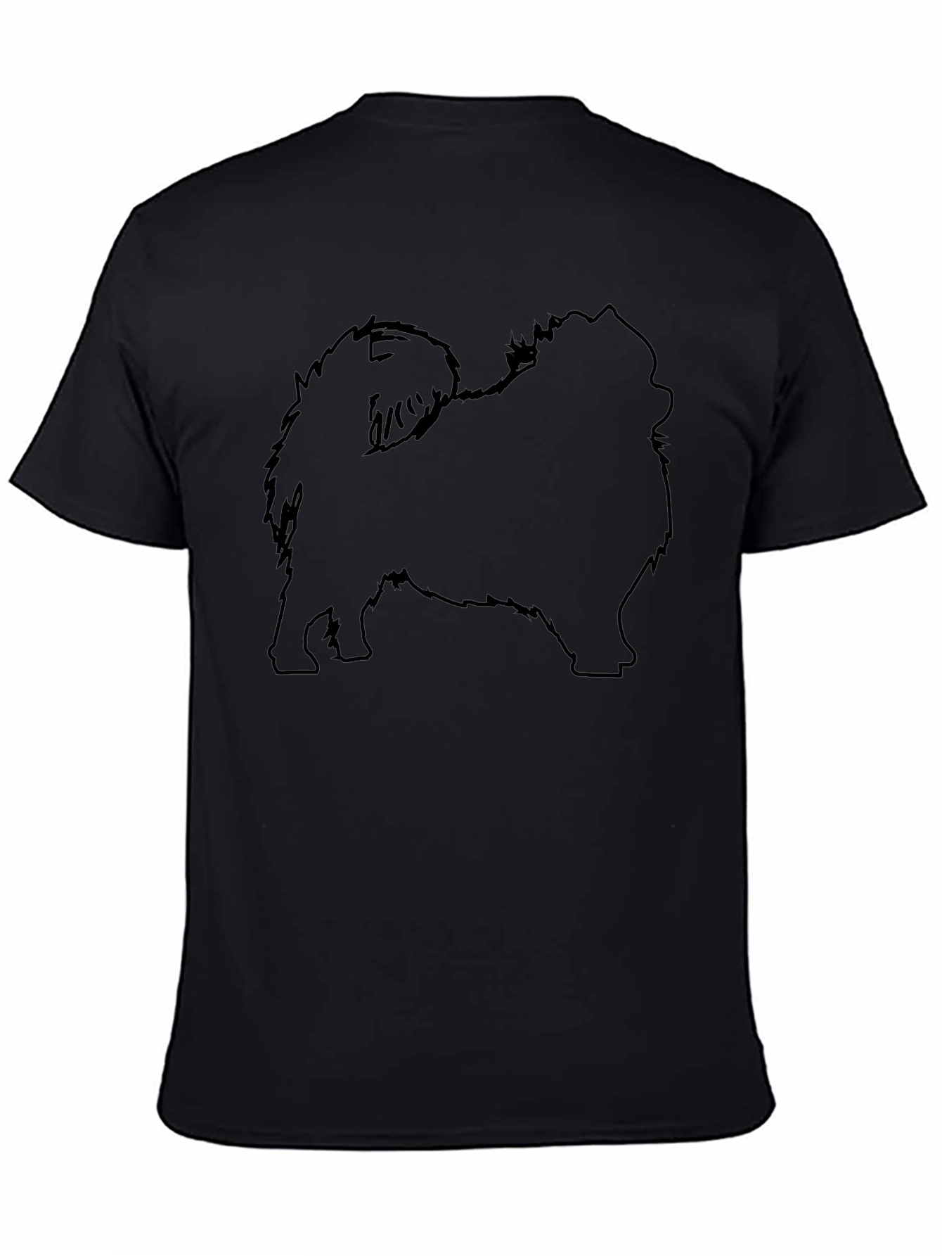 Pomeranian Silhouette Black T-Shirt