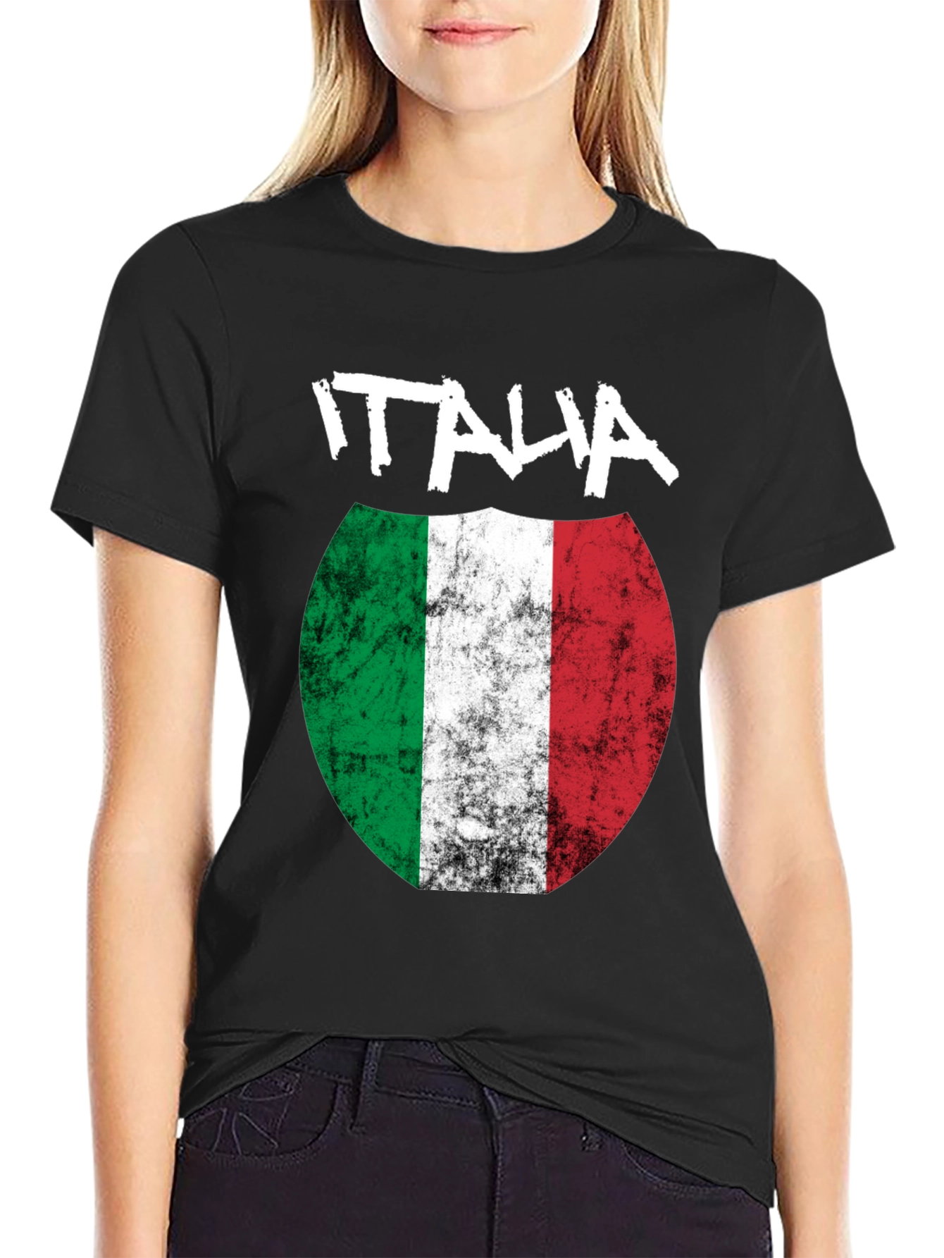 Italia Flag Graphic Tee - Distressed Italian Pride T-Shirt