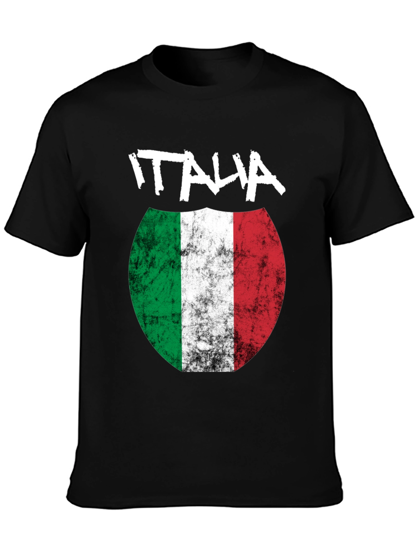 Italia Flag Graphic Tee - Distressed Italian Pride T-Shirt