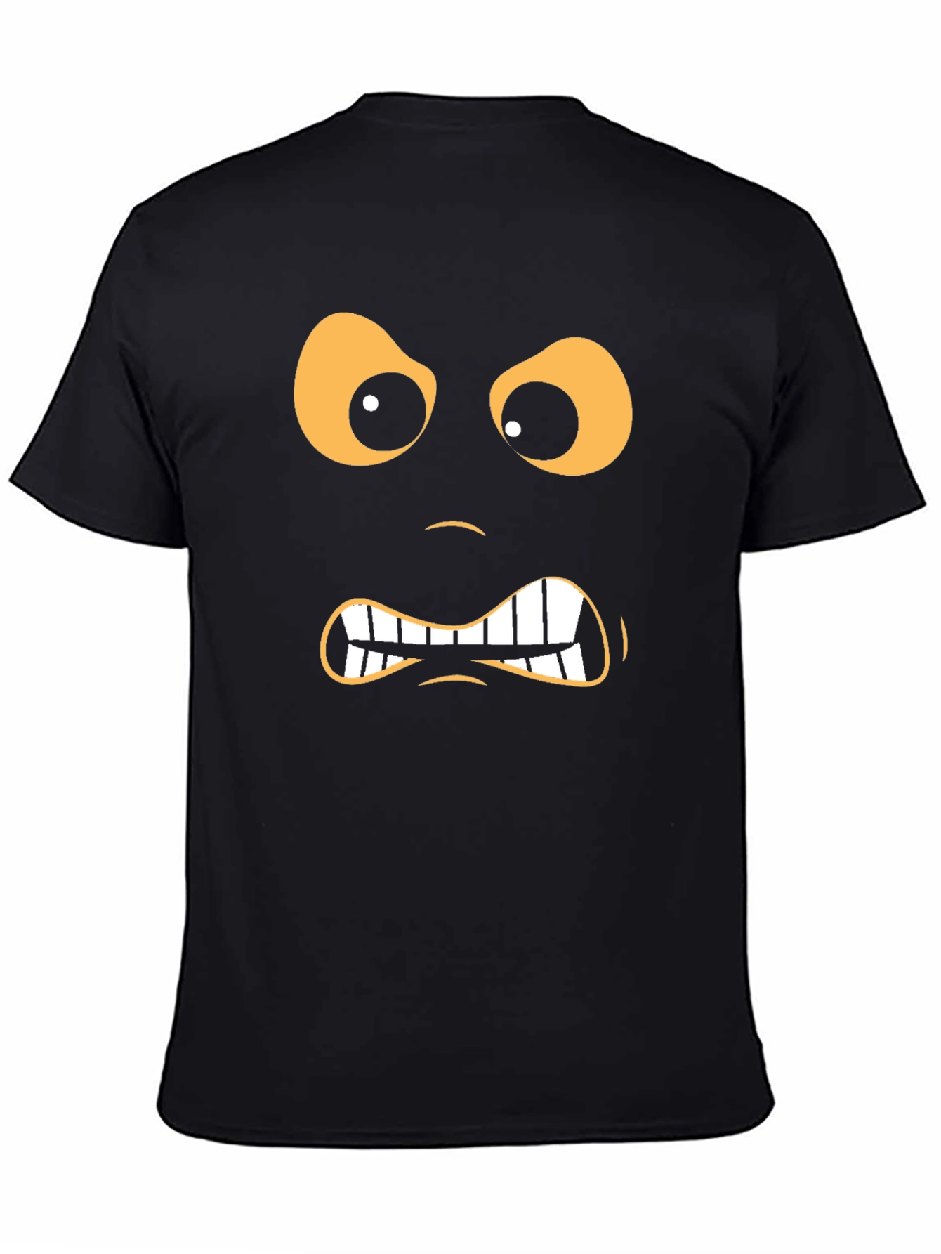 Angry Face Graphic Black T-Shirt