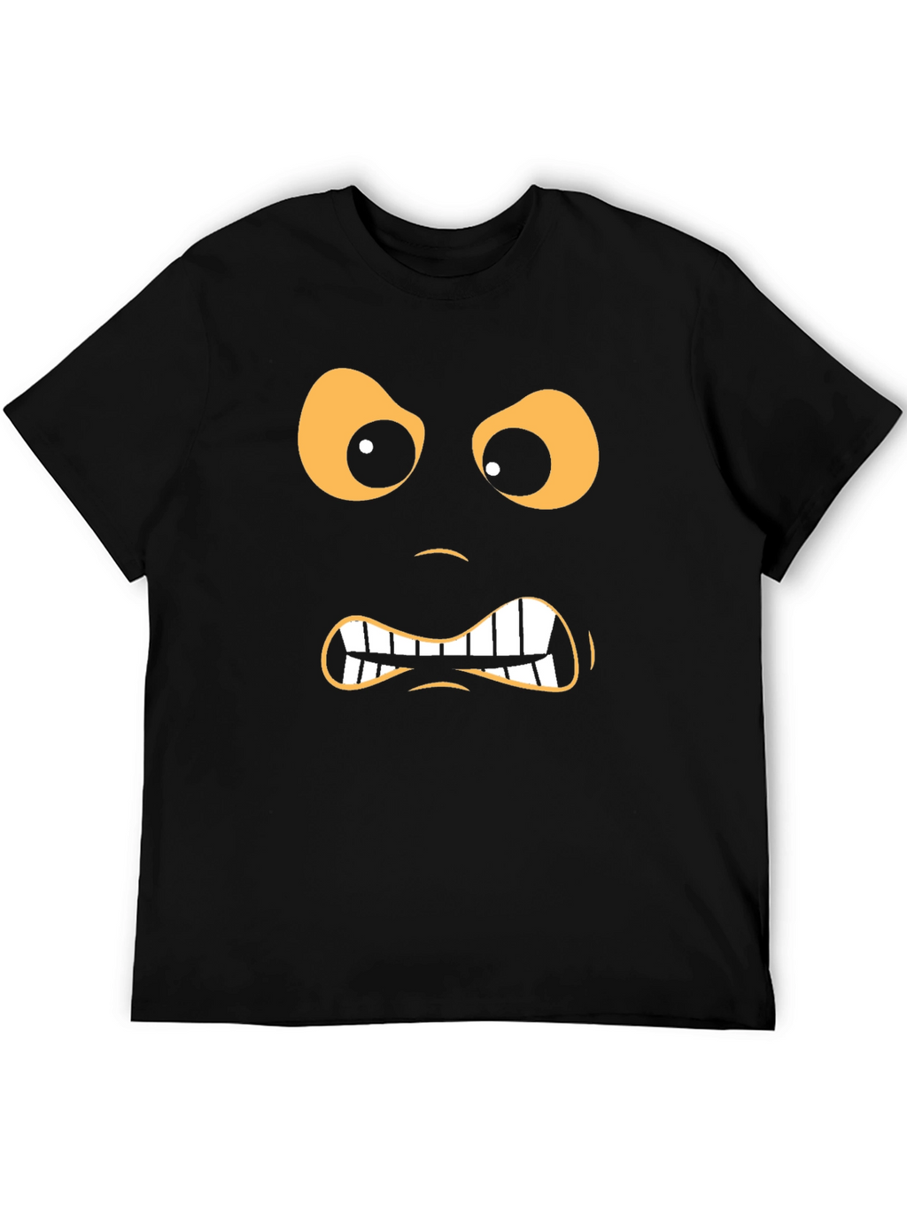 Angry Face Graphic Black T-Shirt