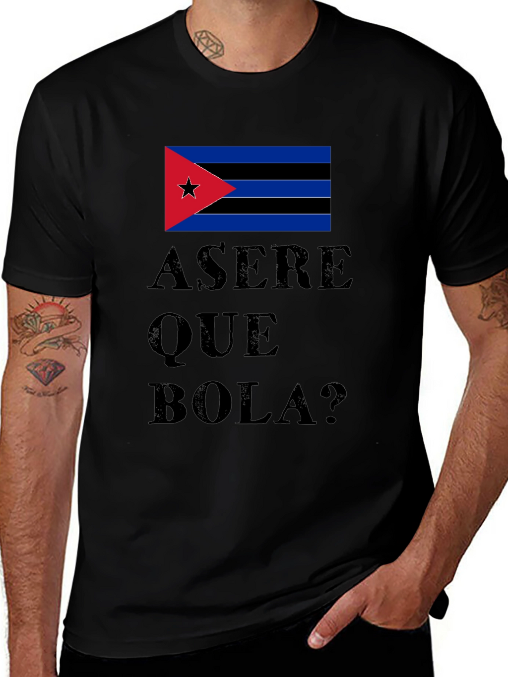 Asere Que Bola? Cuba Flag Graphic T-Shirt