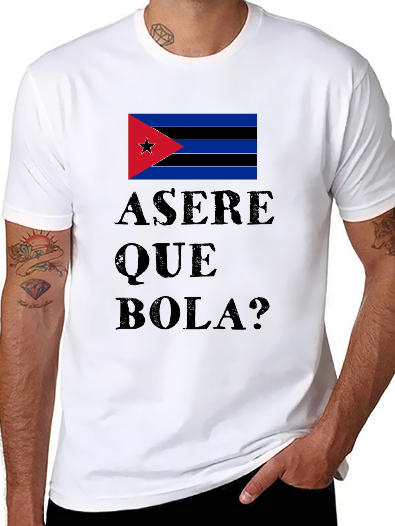 Asere Que Bola? Cuba Flag Graphic T-Shirt