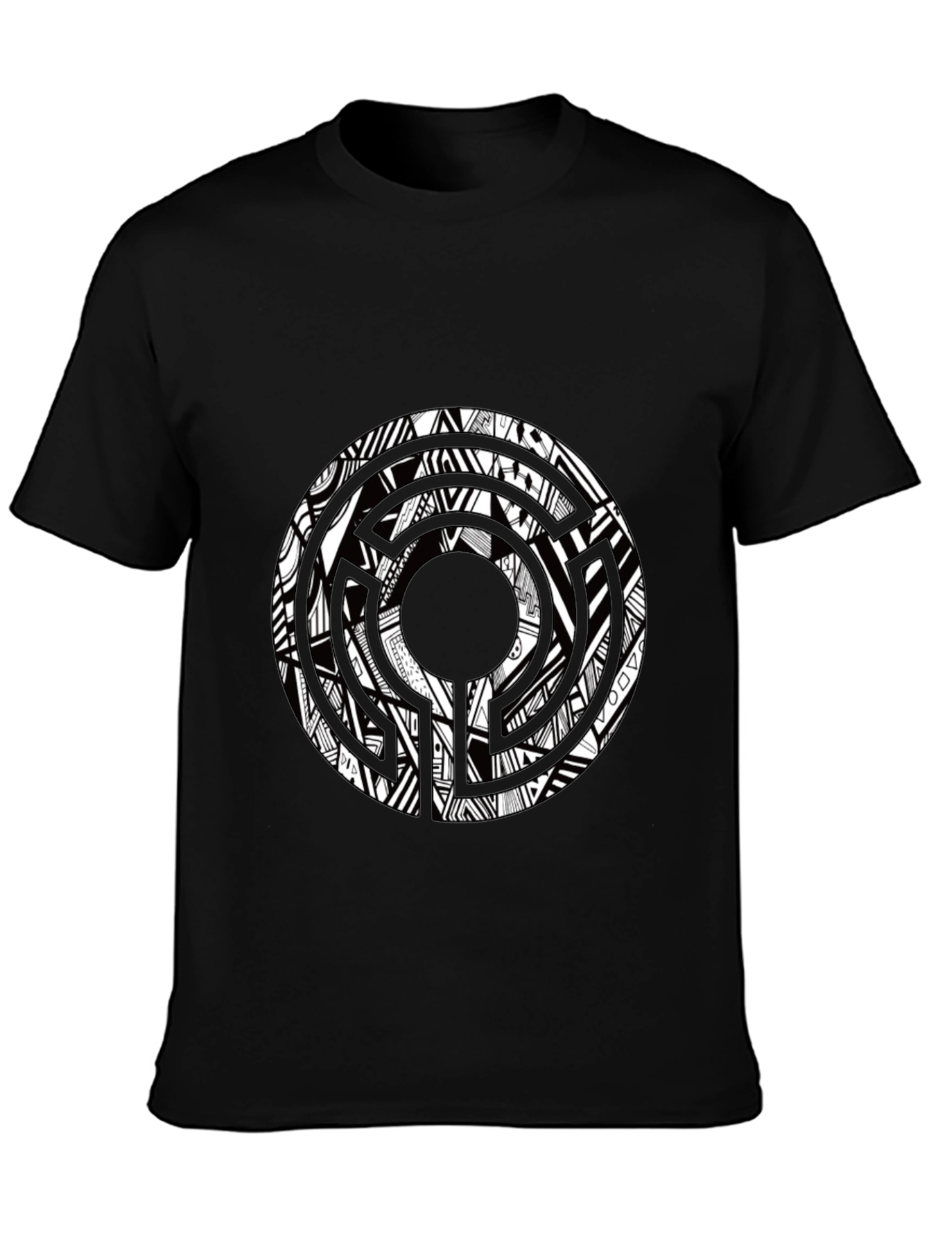 Abstract Graphic Print Crew Neck T-Shirt