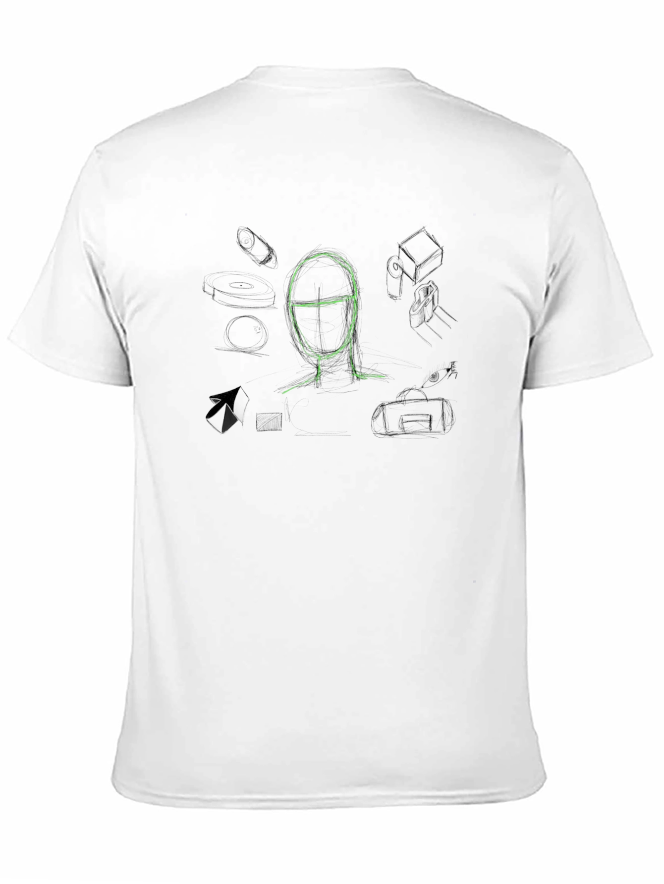 Abstract Sketch Graphic Tee - Cool Art Design Shirt