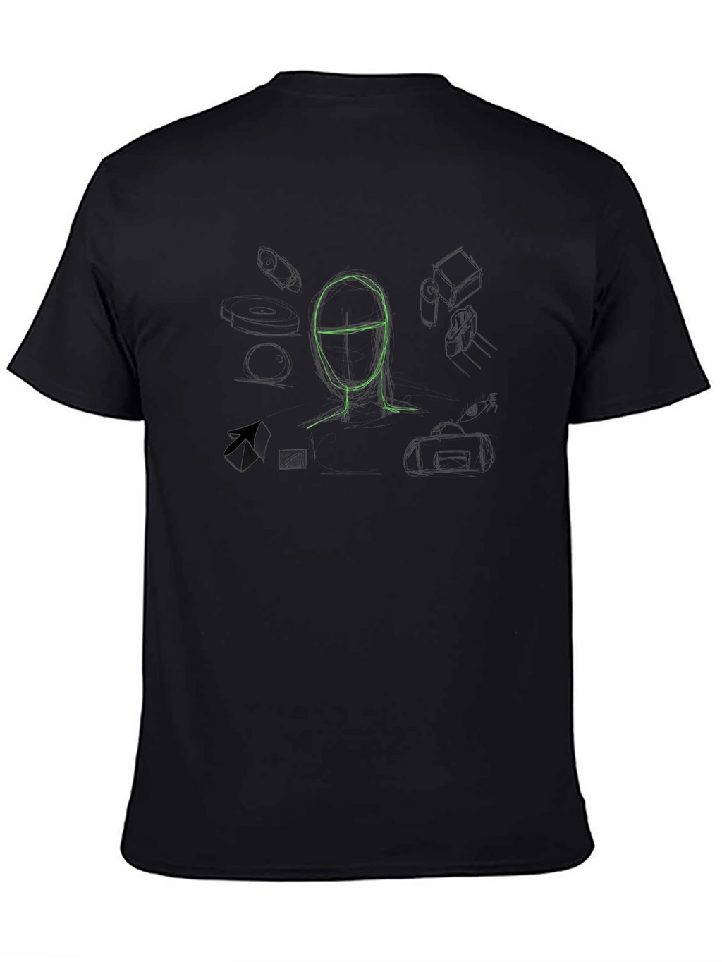 Abstract Sketch Graphic Tee - Cool Art Design Shirt