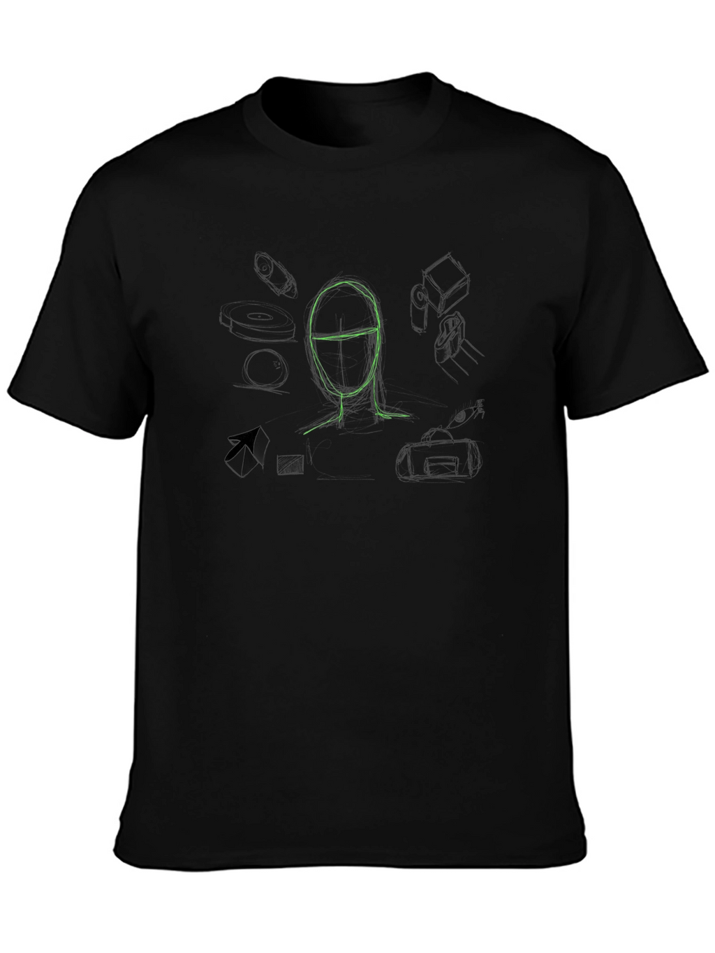 Abstract Sketch Graphic Tee - Cool Art Design Shirt