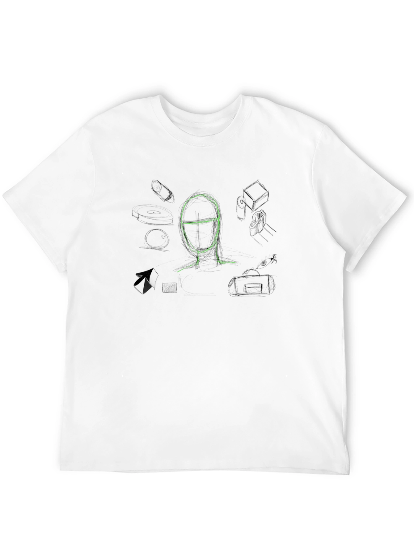 Abstract Sketch Graphic Tee - Cool Art Design Shirt