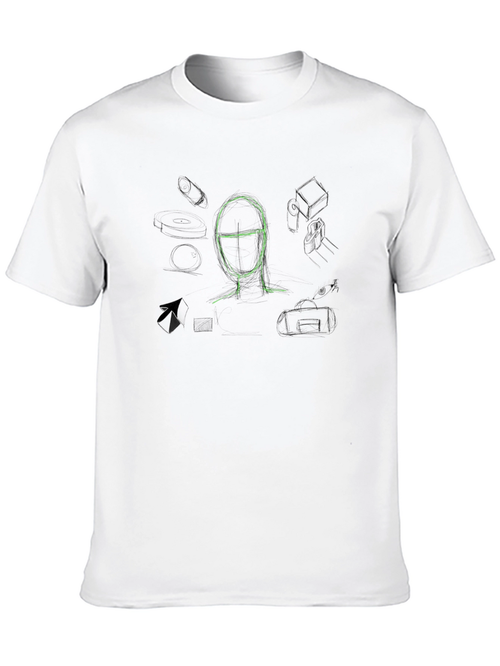 Abstract Sketch Graphic Tee - Cool Art Design Shirt