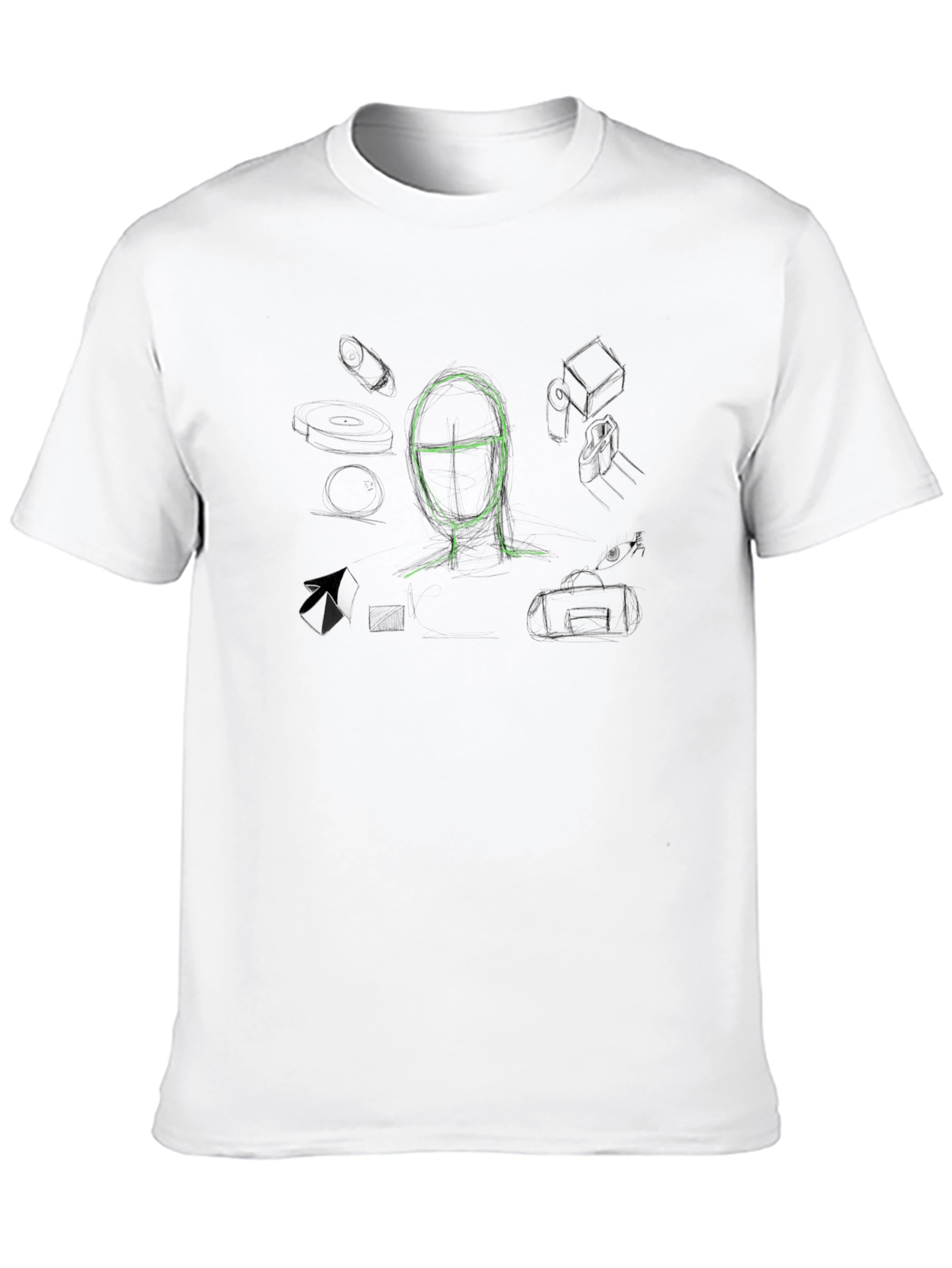 Abstract Sketch Graphic Tee - Cool Art Design Shirt