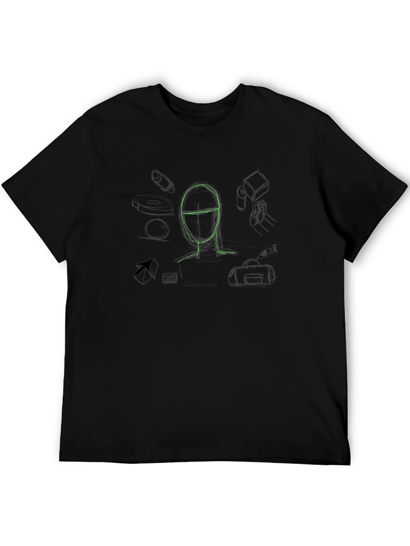 Abstract Sketch Graphic Tee - Cool Art Design Shirt