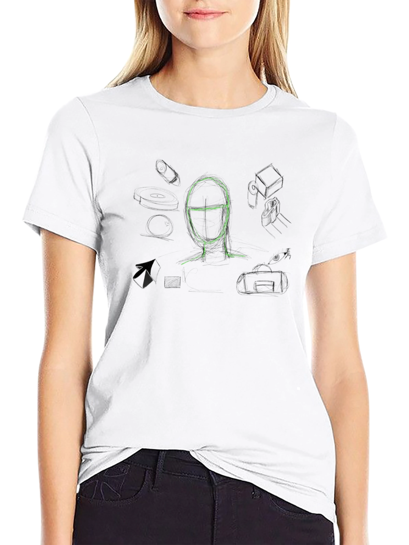 Abstract Sketch Graphic Tee - Cool Art Design Shirt