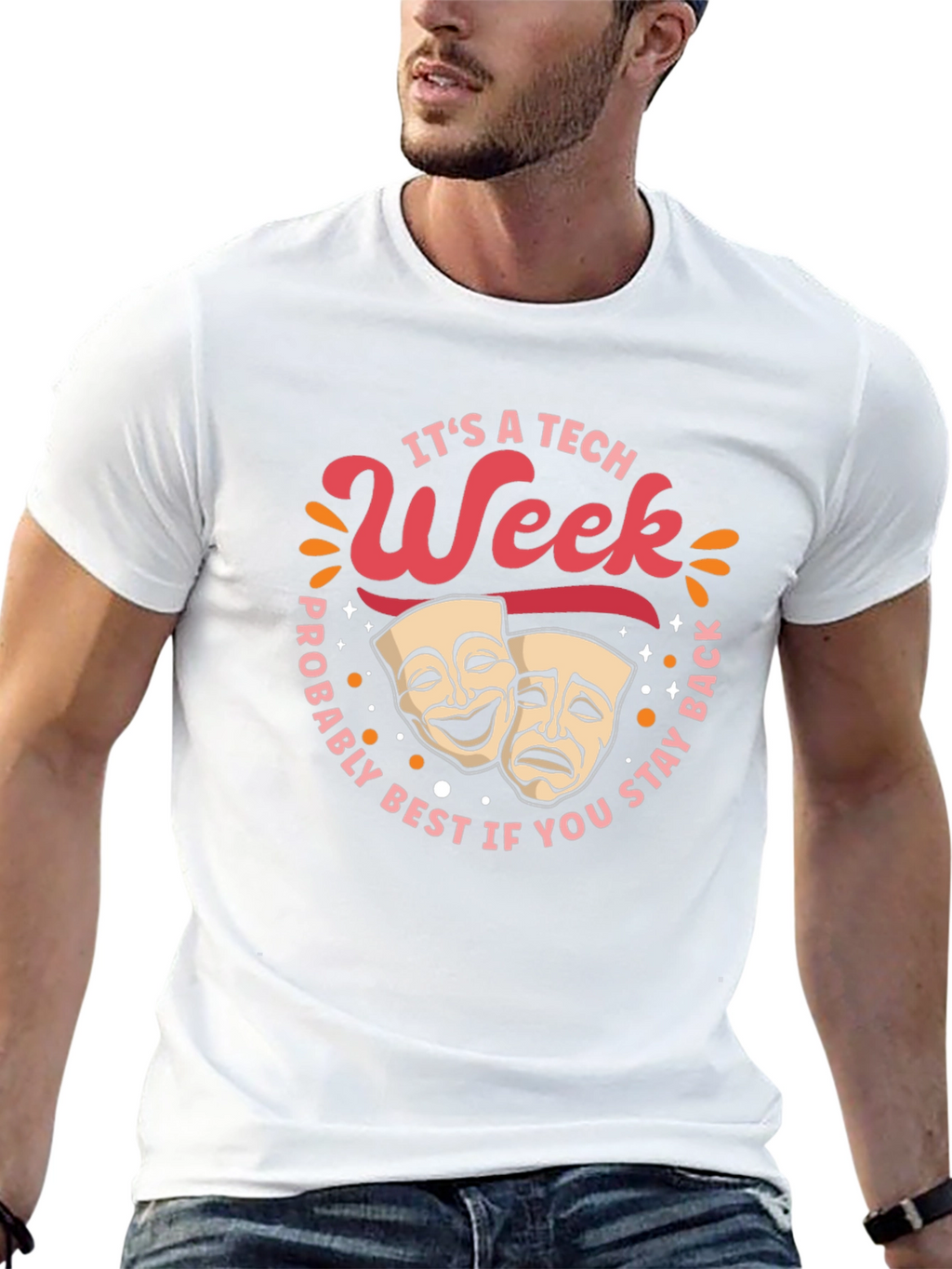 Its A Tech Week Theater Masks Graphic T-Shirt