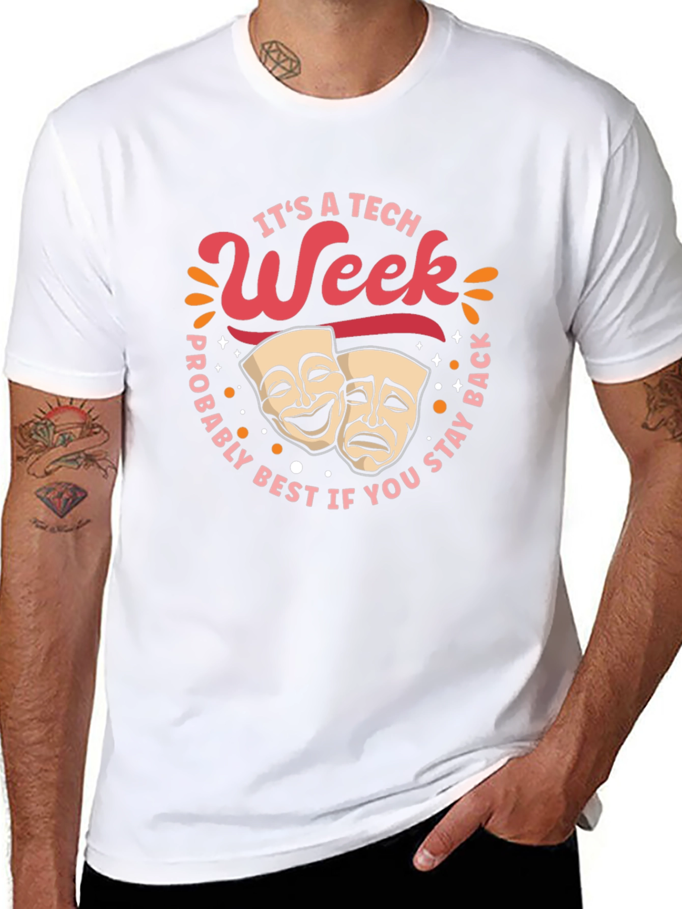 Its A Tech Week Theater Masks Graphic T-Shirt