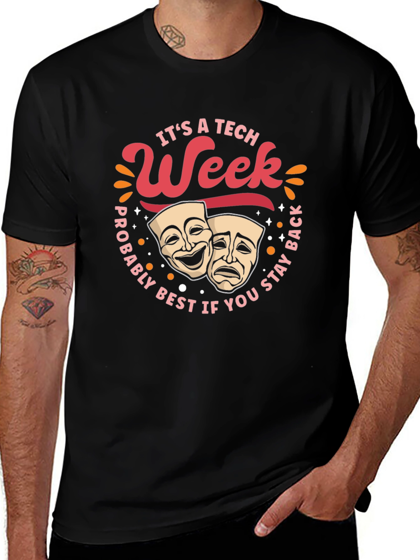 Its A Tech Week Theater Masks Graphic T-Shirt