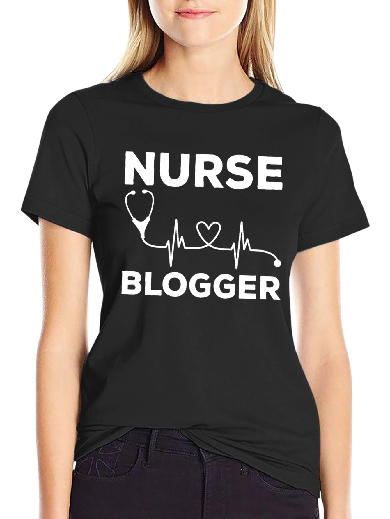 Nurse Blogger T-Shirt - Black Cotton Blend