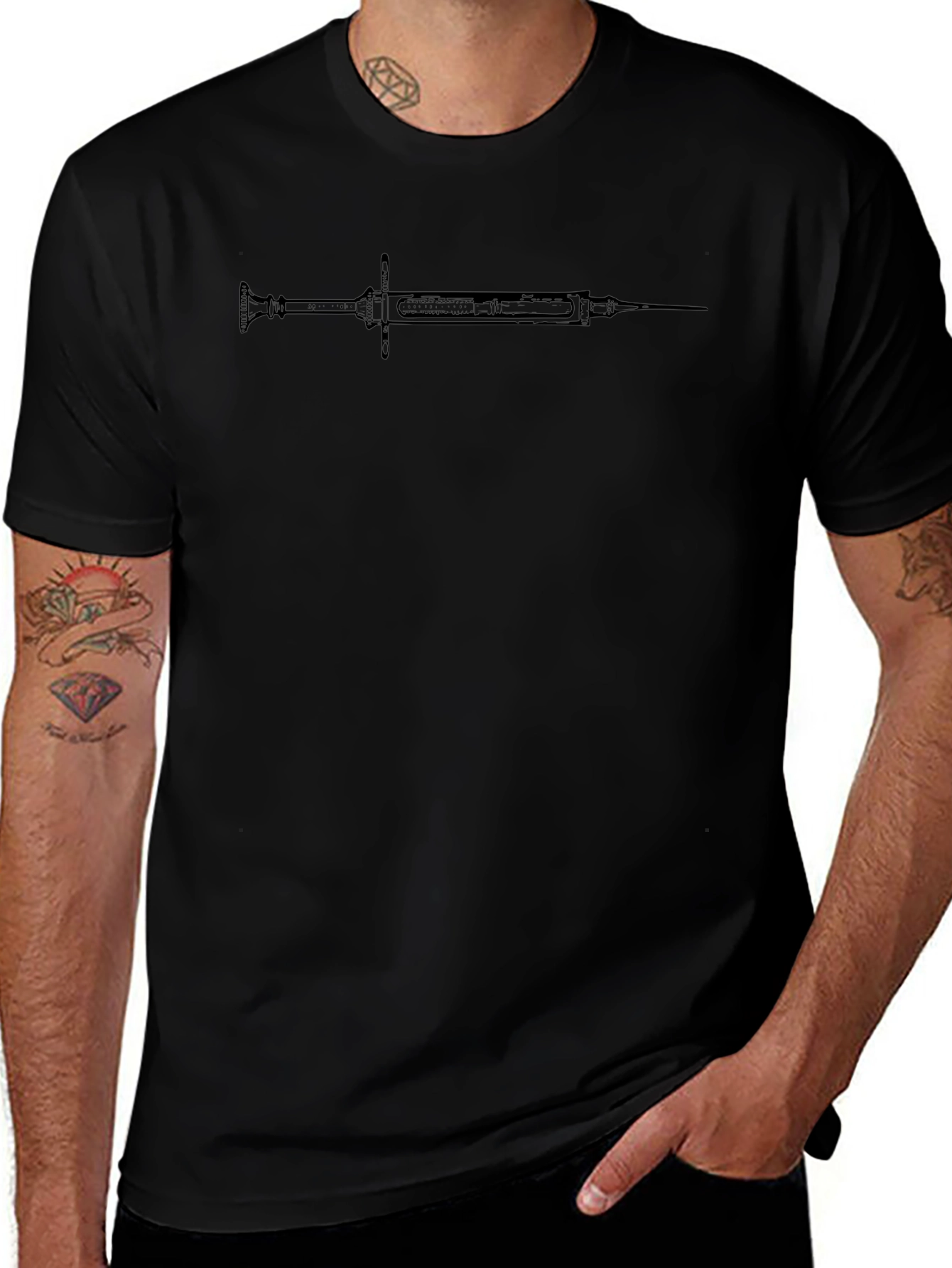 Vintage Syringe Graphic Tee - Cool Retro Style