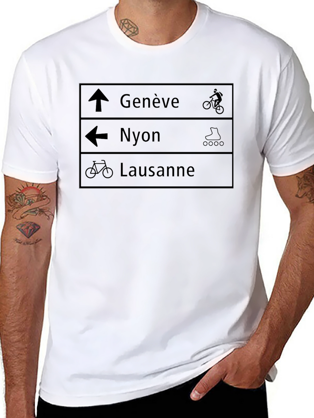Black Directional Travel T-Shirt