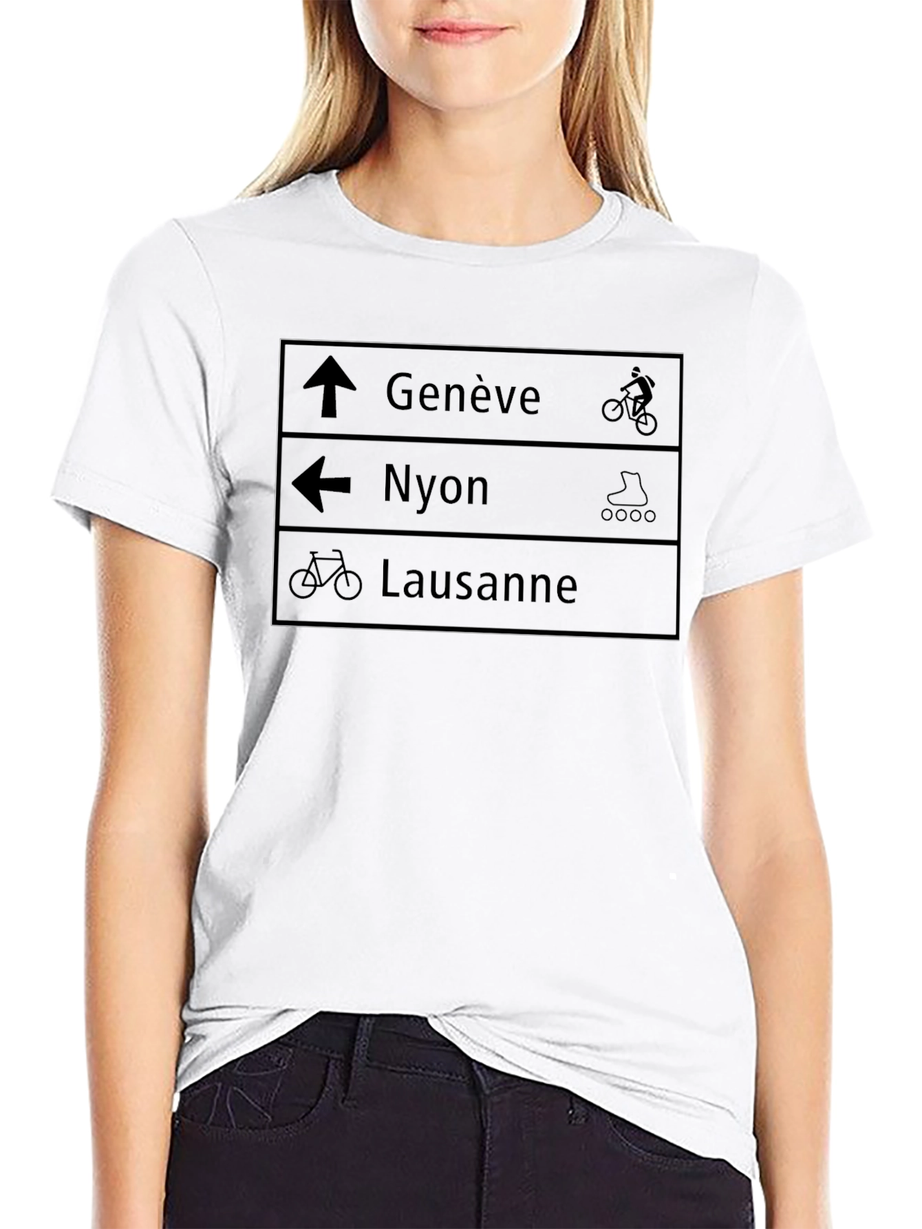Black Directional Travel T-Shirt