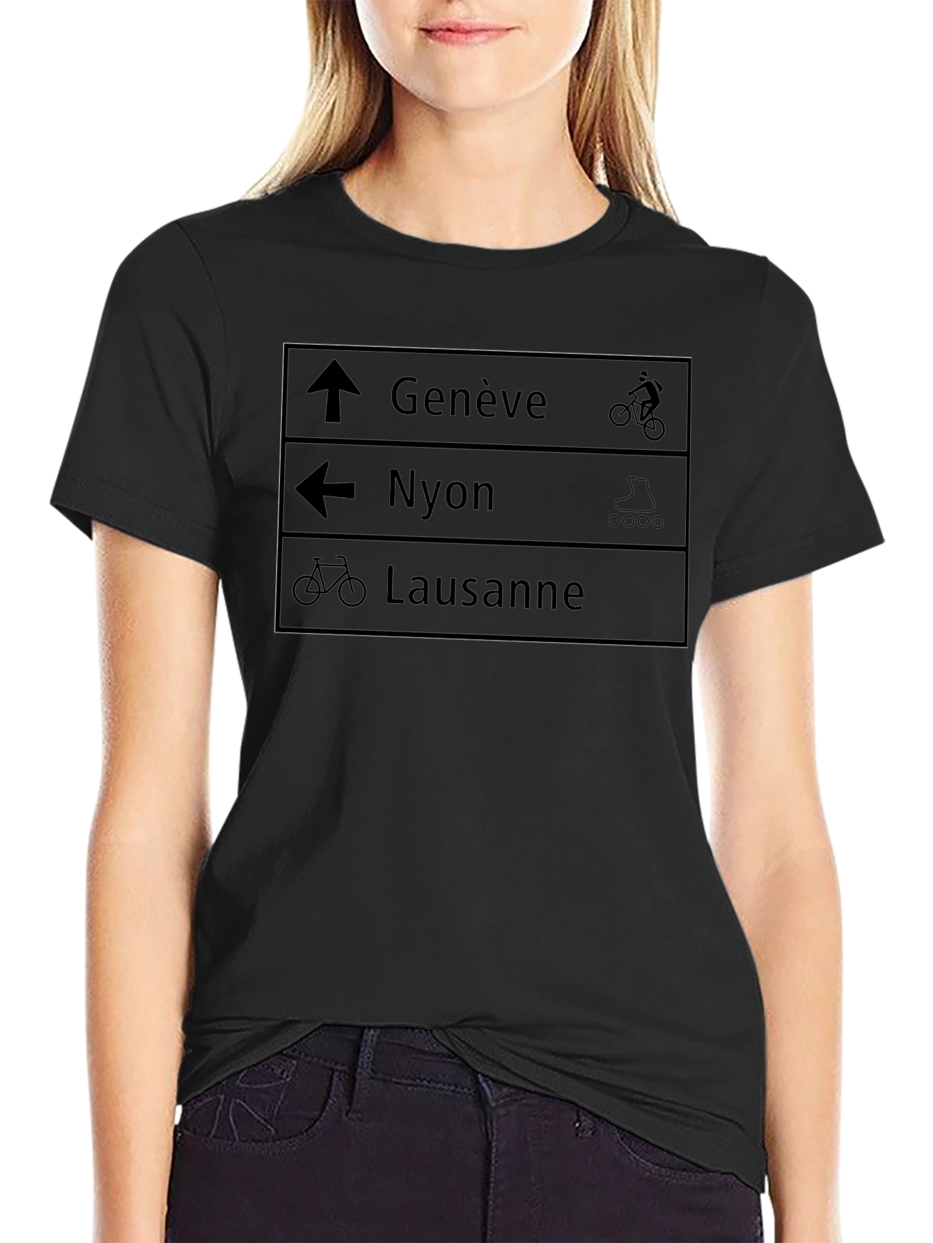 Black Directional Travel T-Shirt