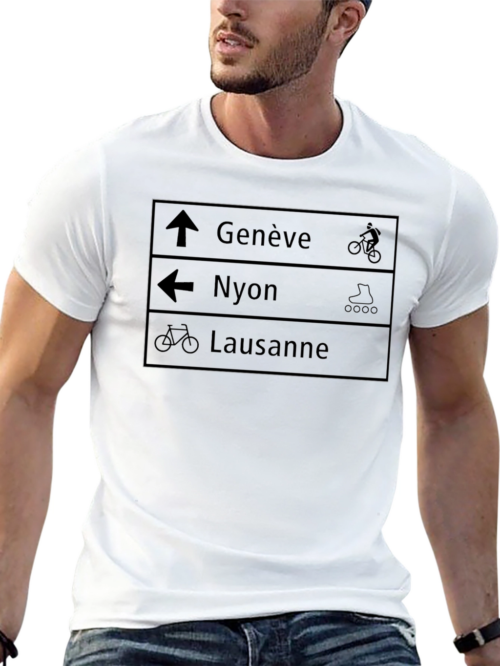 Black Directional Travel T-Shirt