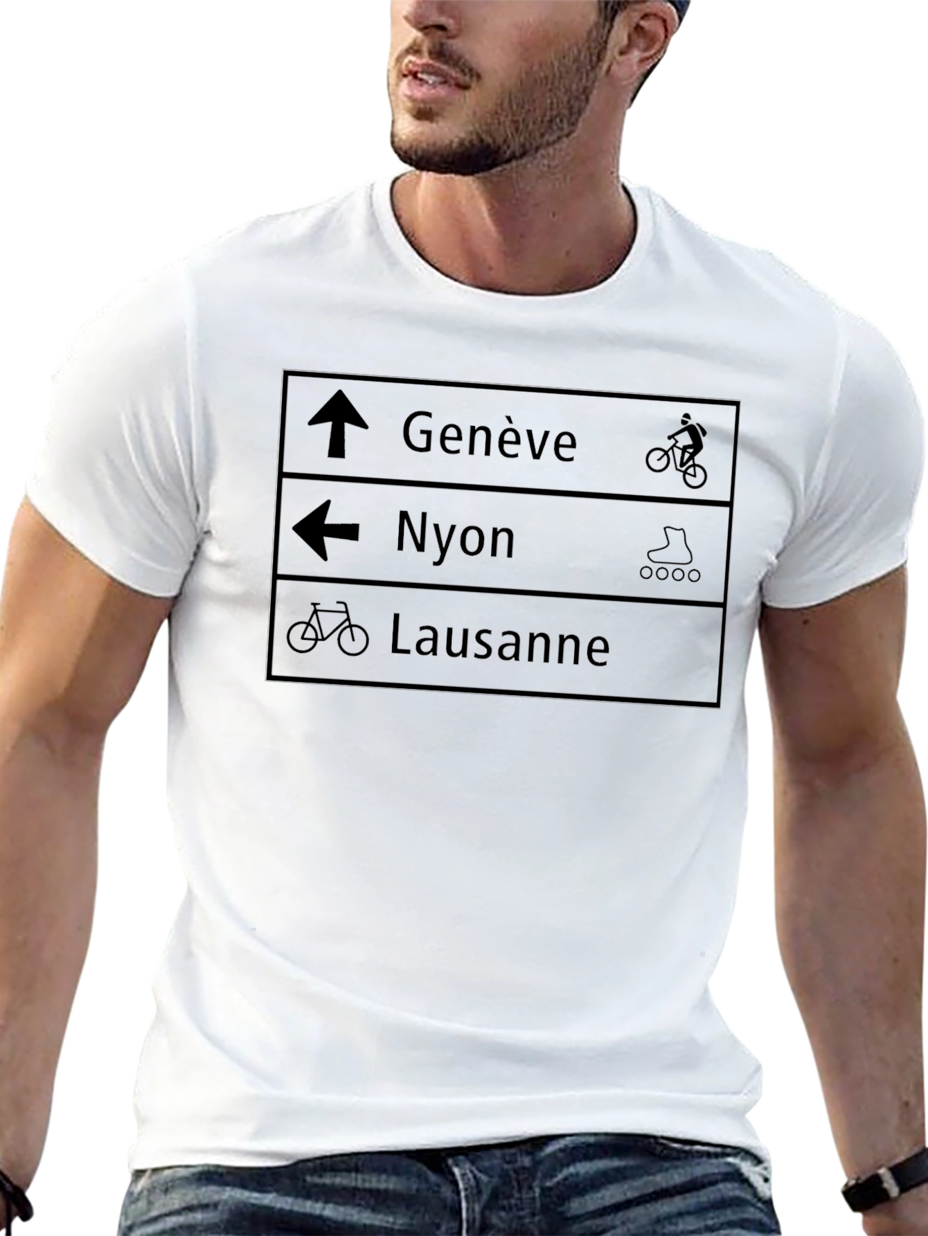 Black Directional Travel T-Shirt