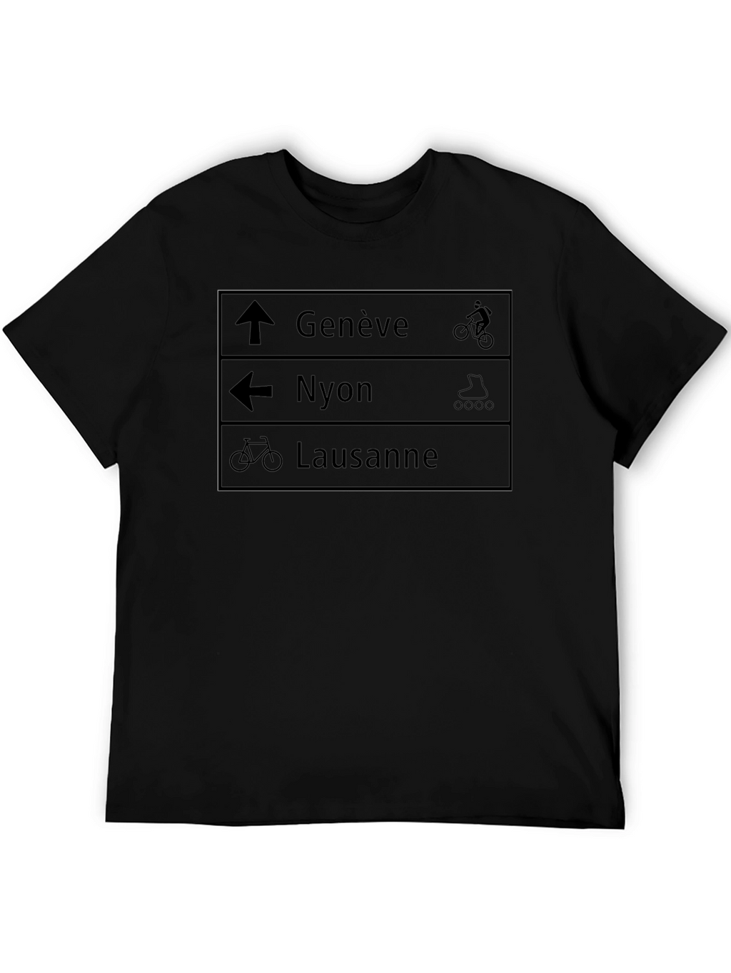 Black Directional Travel T-Shirt