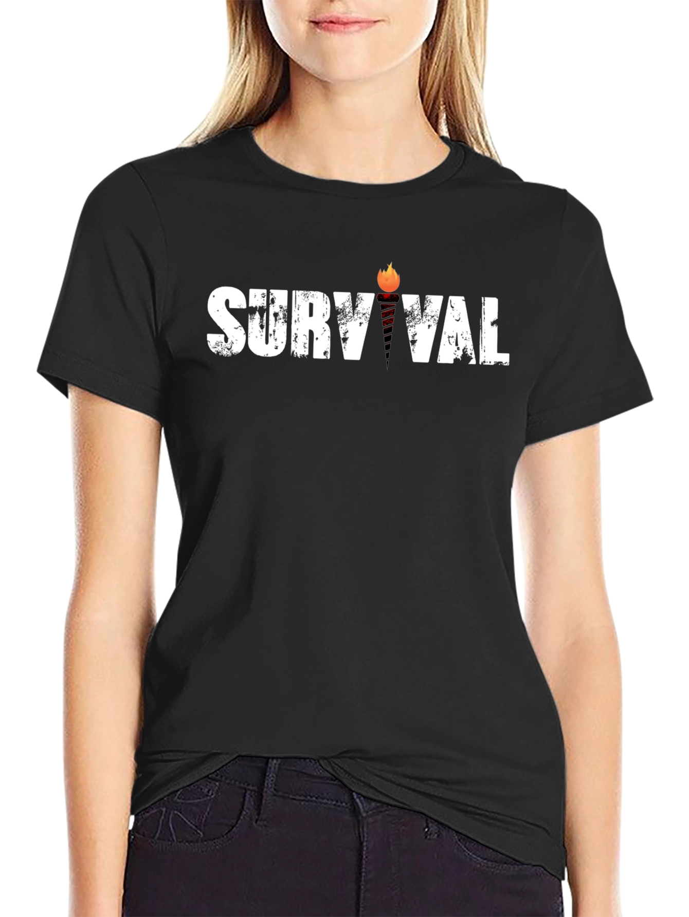 Survival Graphic Tee - Black Cotton Blend