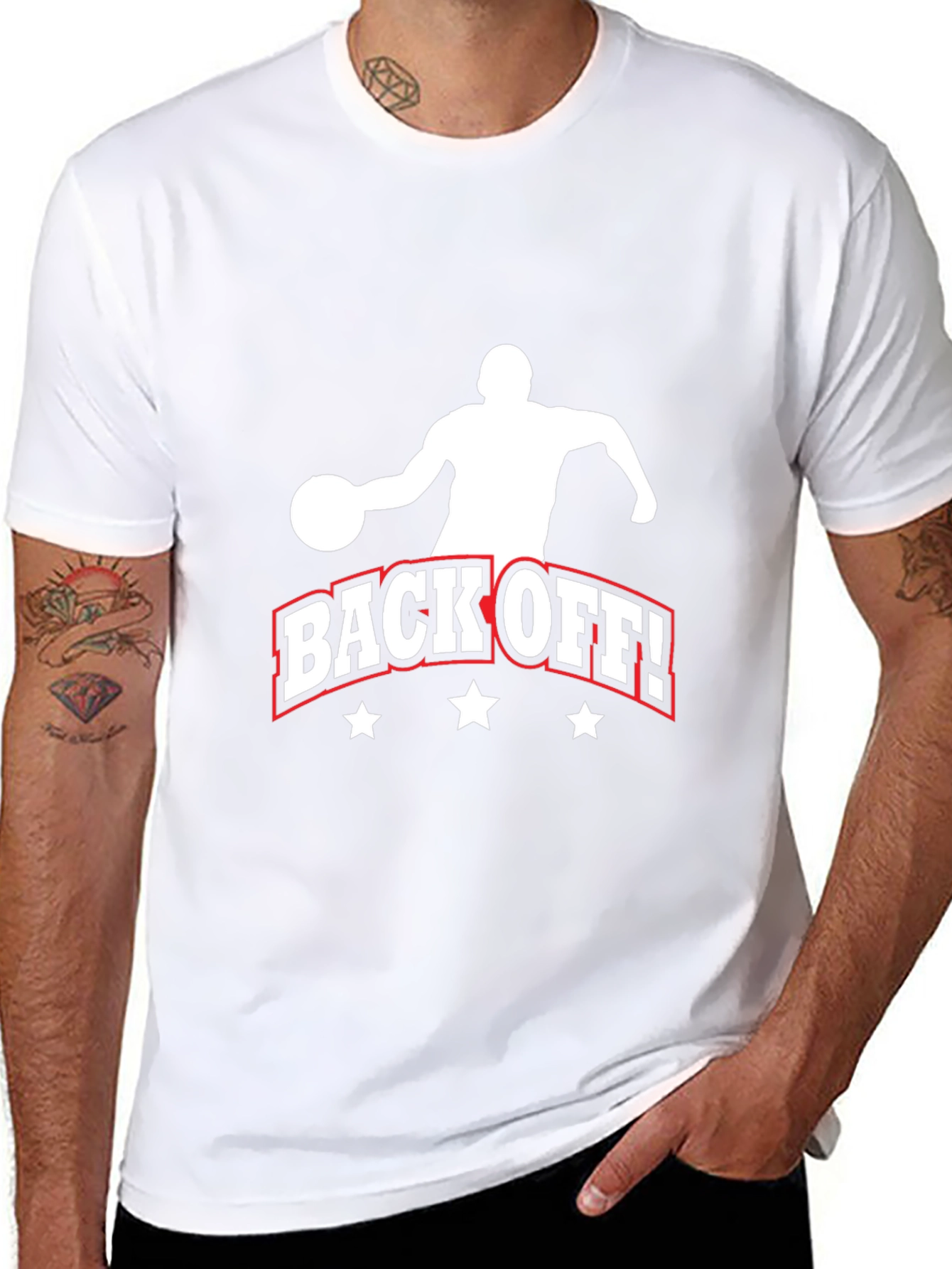 Back Off Basketball Graphic Tee - Black