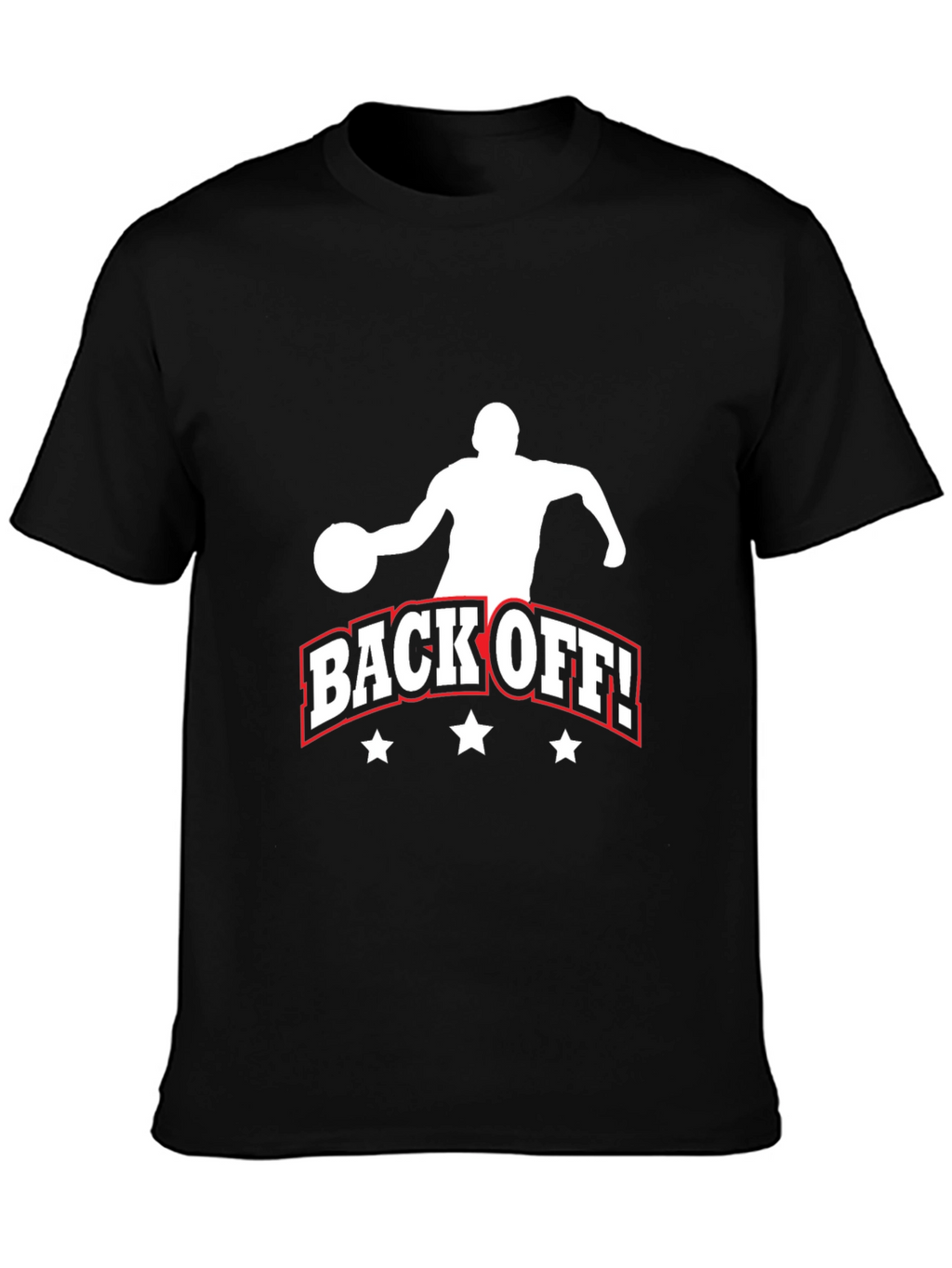 Back Off Basketball Graphic Tee - Black