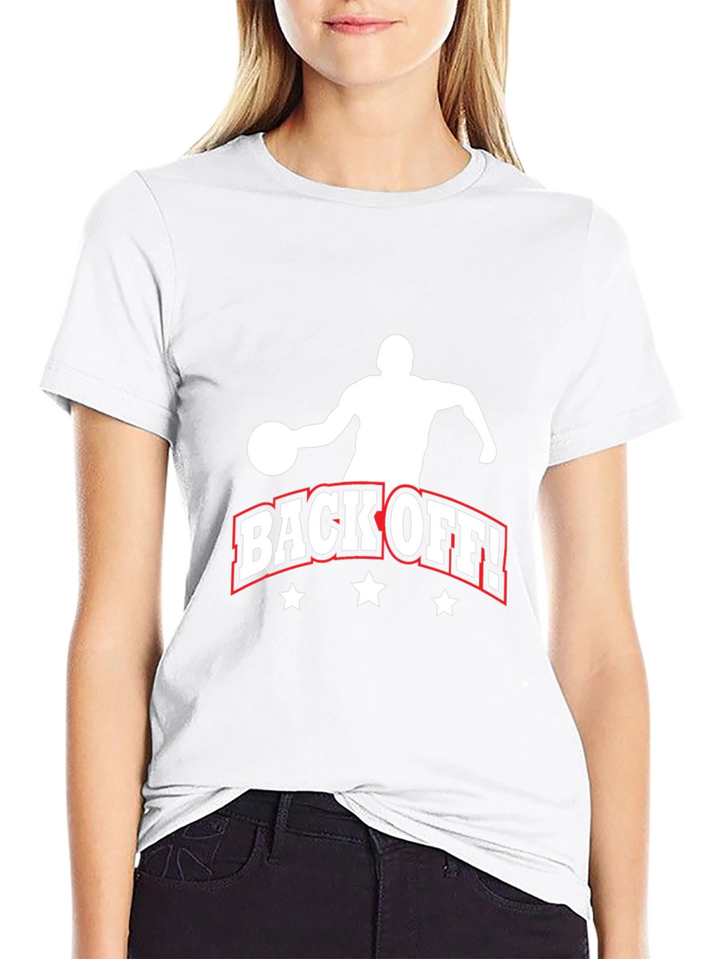 Back Off Basketball Graphic Tee - Black